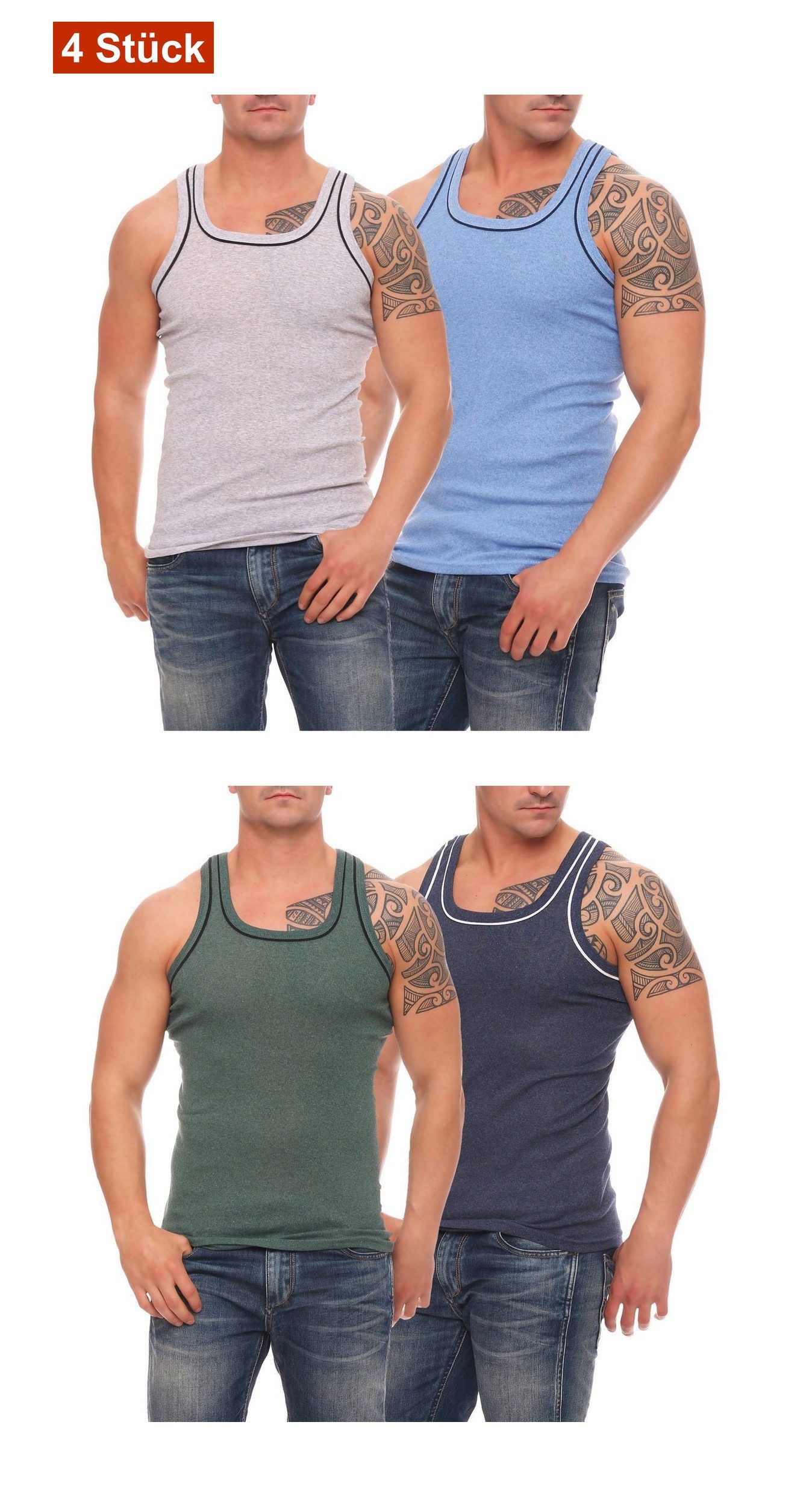 Cocain underwear Unterhemd Farbiges Herren Unterhemd Feinripp Vollachsel Ba günstig online kaufen