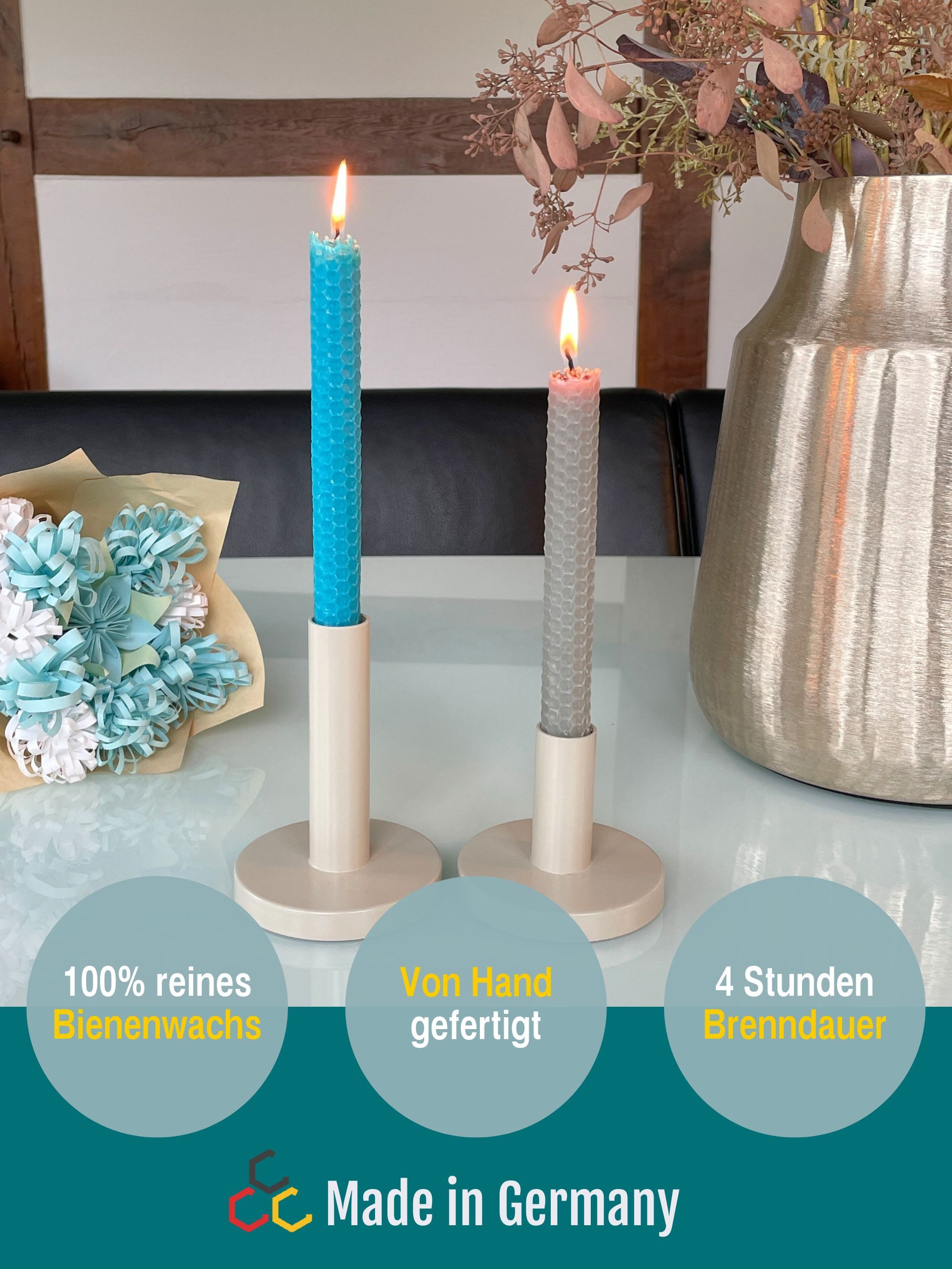 Wachsmann Bienenprodukte Bienenwachskerze handgerollt, 100 % günstig online kaufen