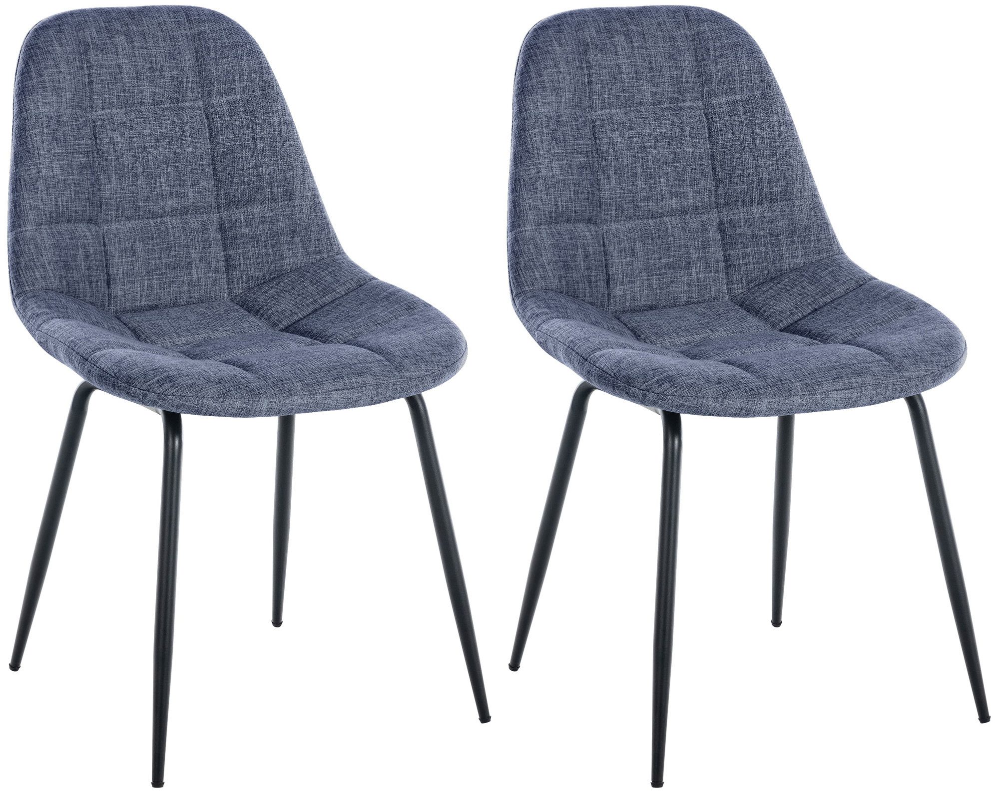 furnicato Esszimmerstuhl Tom 2er Set 80x46x50 cm blau (1 St), Gepolsterte Sitzgruppe mit Bodenschonern für dein Esszimmer