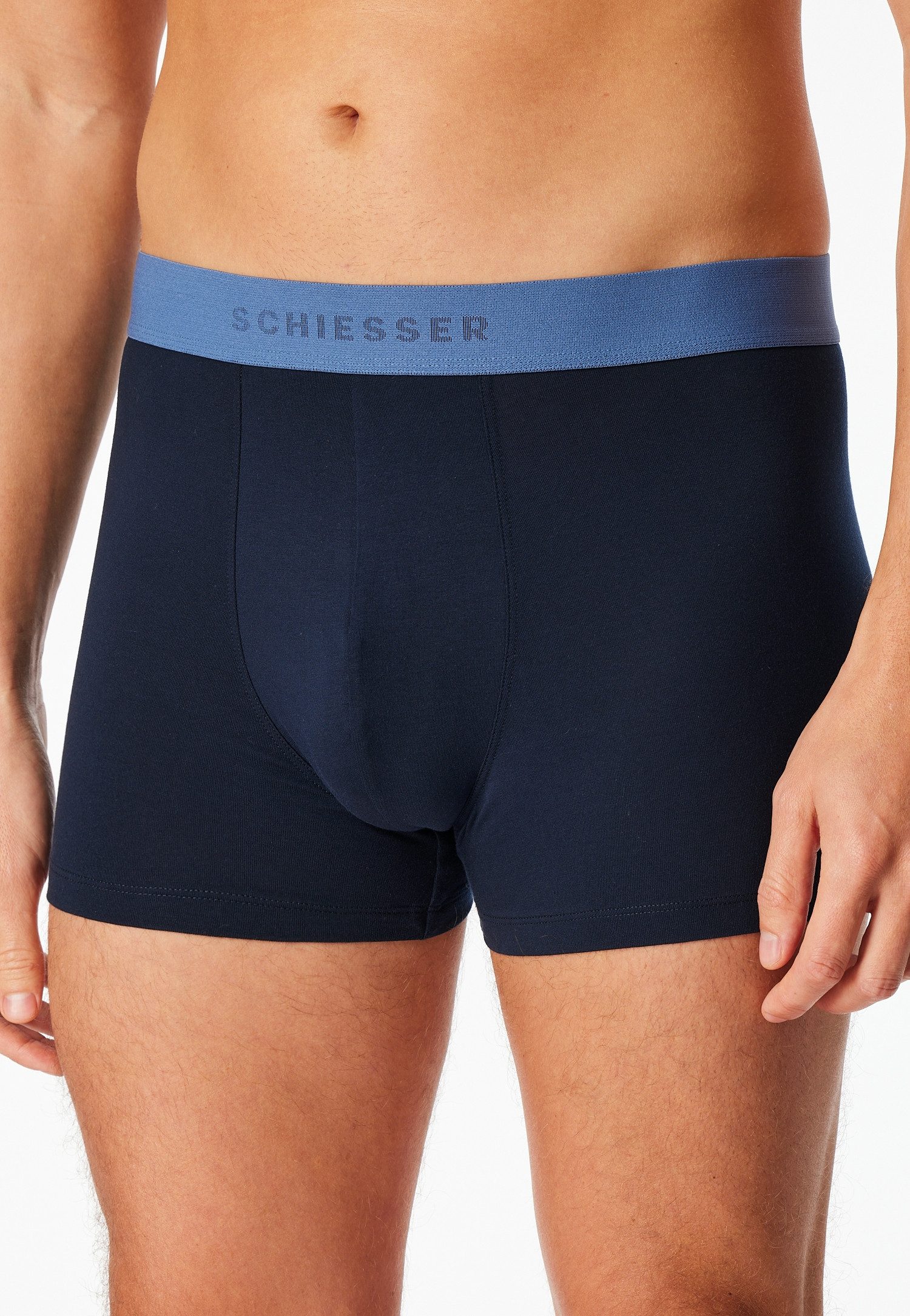 Schiesser Boxershorts 95/5 Multipacks (3er Pack) ohne Eingriff, Logobund, kurzes Bein