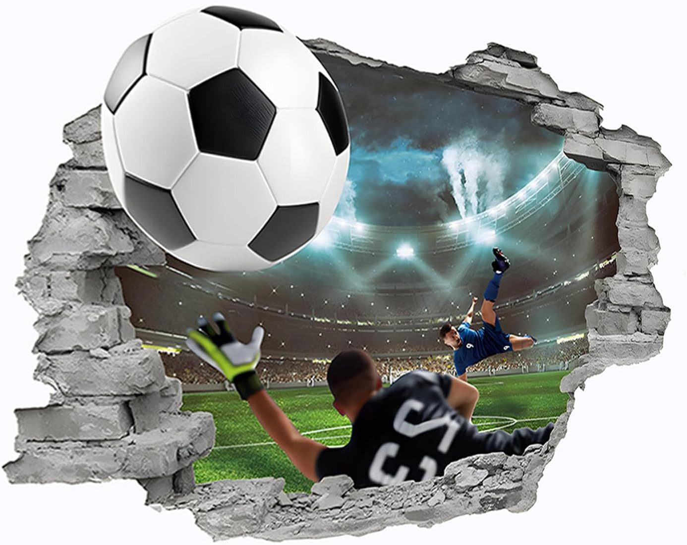 FELIXLEO Freizeittasche Wandaufkleber Fussball 3D Sticker Schlafzimmer Wanddeko Fenster (1-tlg)
