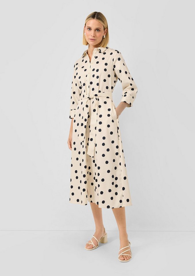 s.Oliver Midikleid Kleid Elastisches Baumwollkleid mit Viskosefutter