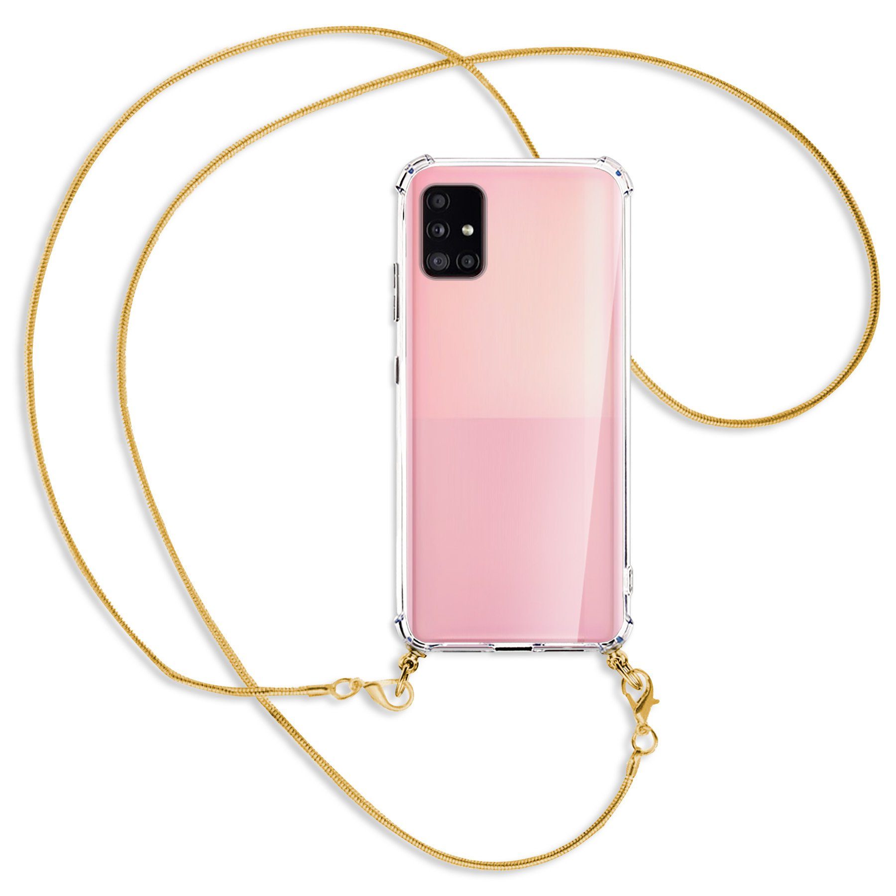 mtb more energy Handykette für Samsung Galaxy A51 5G (A516) [NC-283-MK], Umhängehülle mit Metallkette [NC-283-MK]