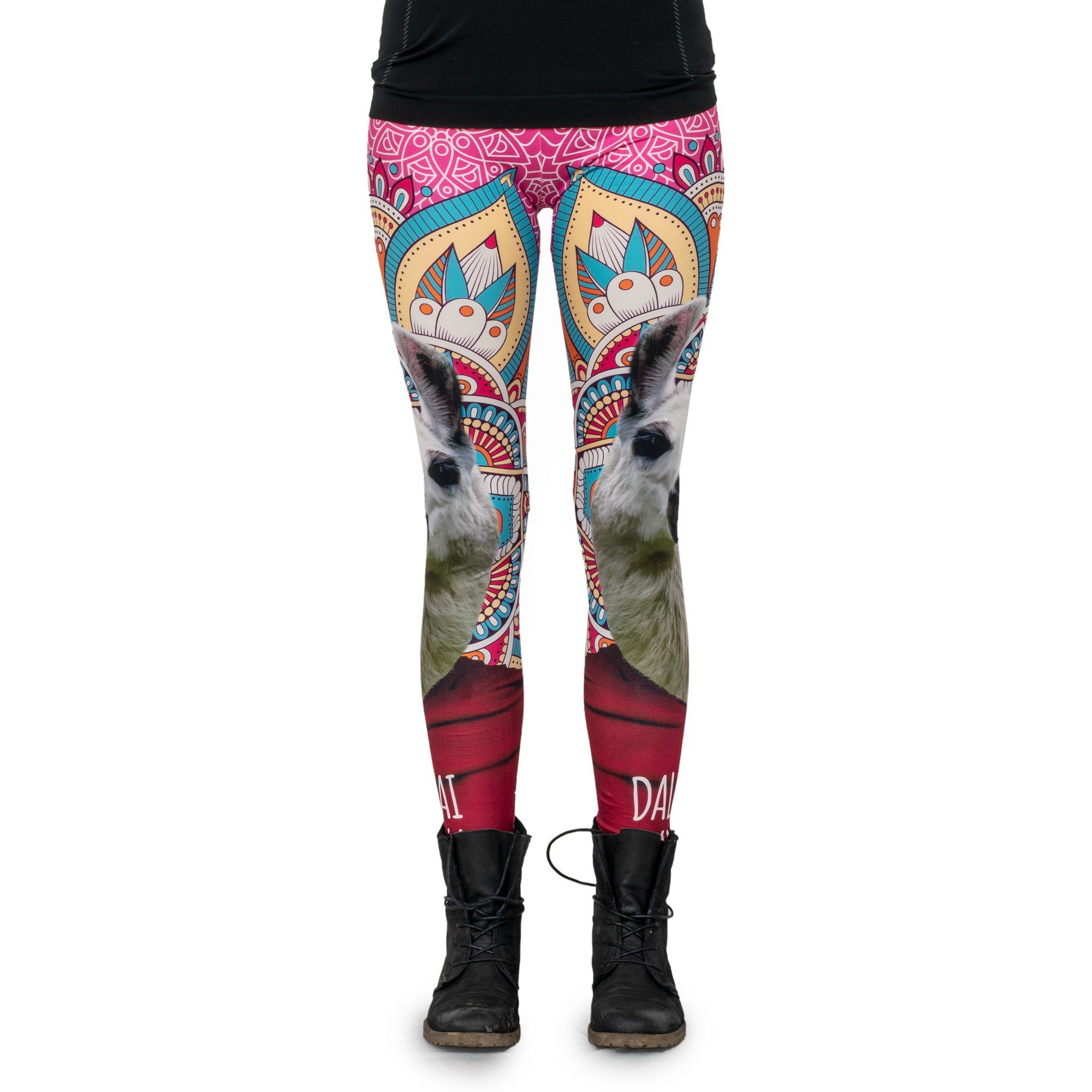Leggings Bedruckte Bunte Lama-Leggings/Tights Tier (Einheitsgröße XS-L)