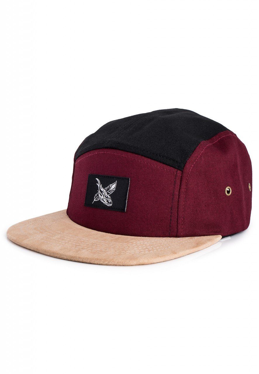 Snapback Cap Port Elizabeth 5-Panel Cap - Maroon-Suede