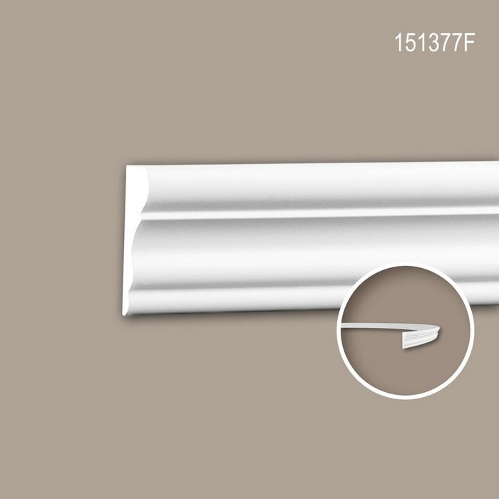 Profhome Flexprofil 151377F (Profilleiste 1-St. Flexible Wandleiste Stuckleiste Zierleiste 2 m) weiß vorgrundiert