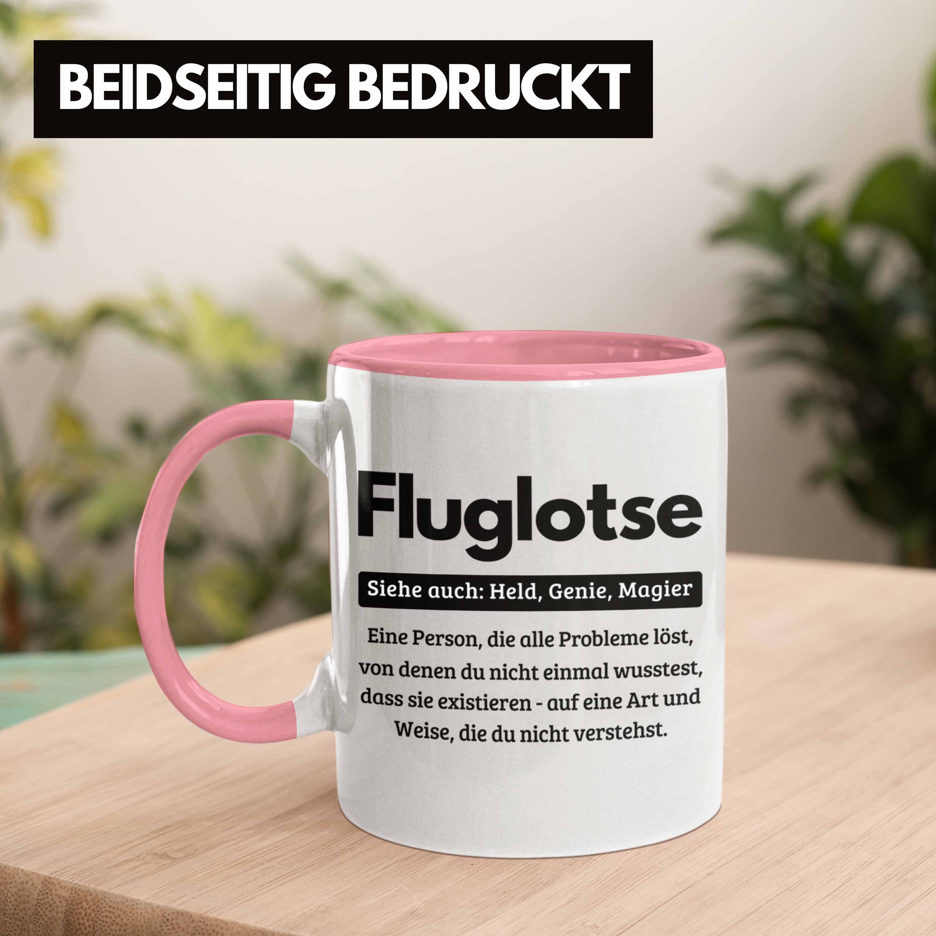 Kaffee-Bec Spruch Tasse Trendation Tasse für Fluglotsen Rosa Geschenk Geschenkidee Fluglotse