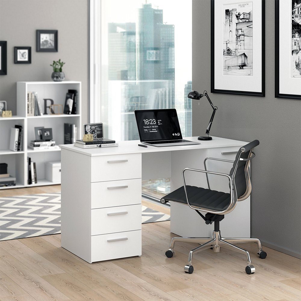 Vicco Schreibtisch »Computertisch Bürotisch Nico weiß Schubladen Ablagen  PC-Tisch« online kaufen | OTTO