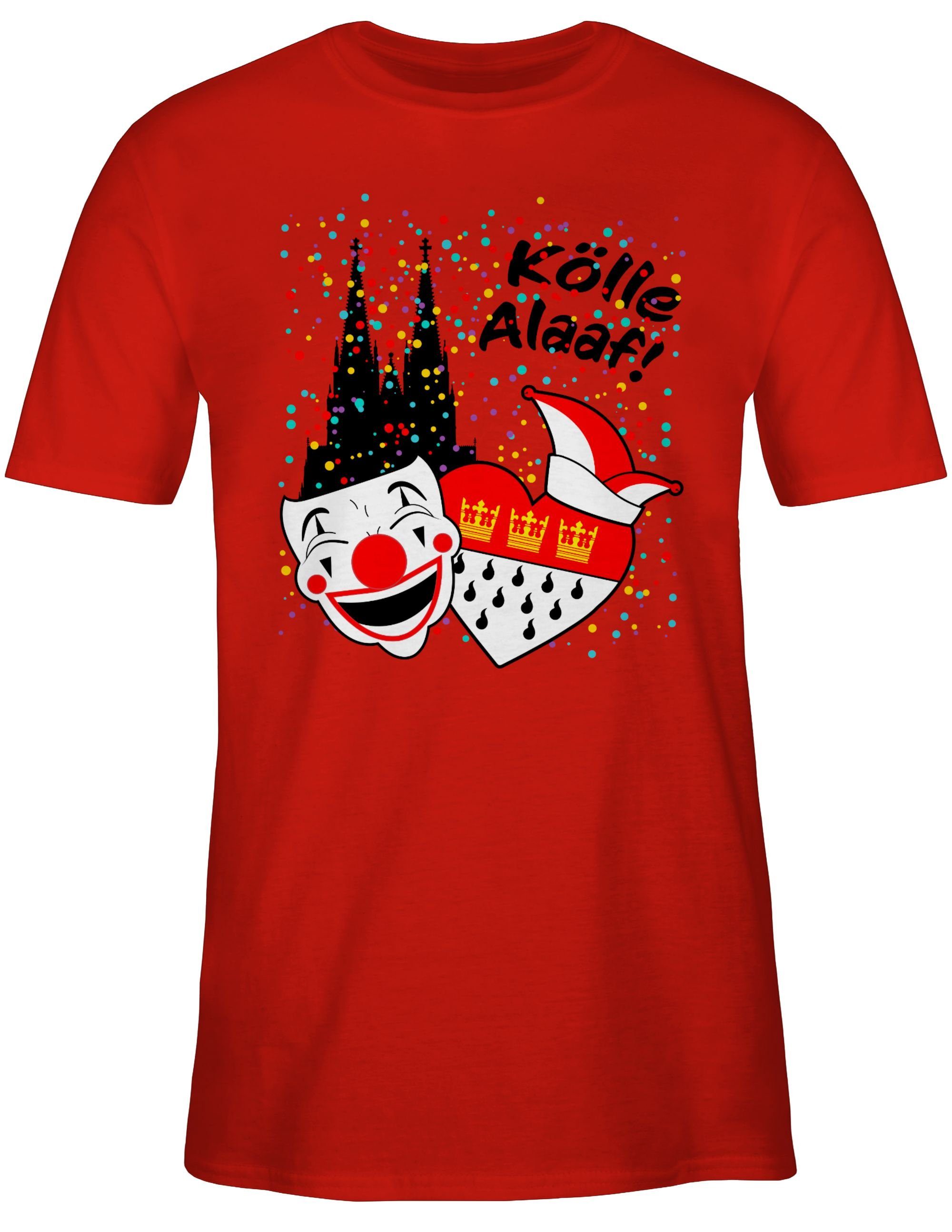 Shirtracer T-Shirt Kölle Alaaf Kostüm Köln Karneval Wappen I Jeck Rut Wiees günstig online kaufen