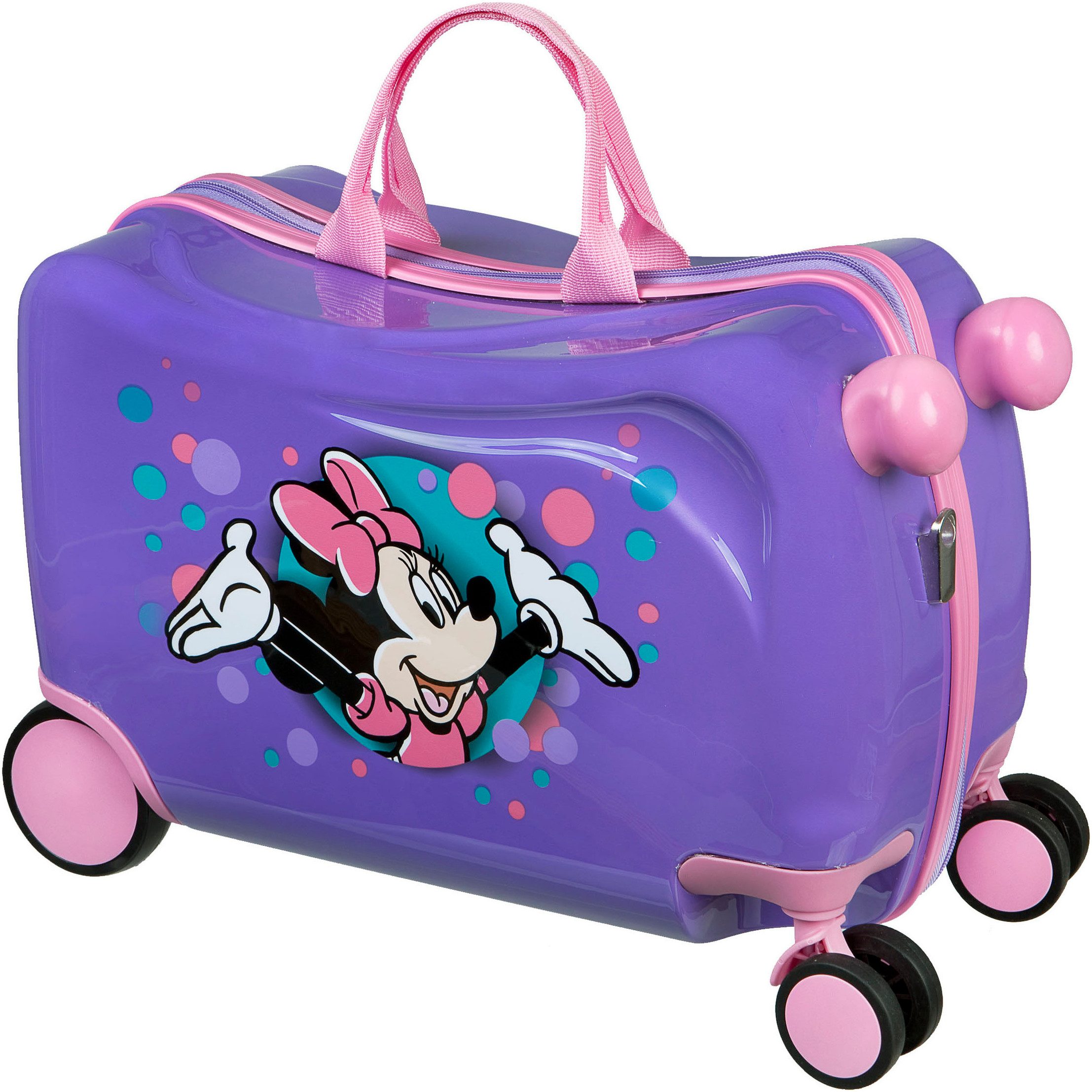UNDERCOVER Kinderkoffer Ride-on Trolley, Minnie Maus, 4 Rollen, zum sitzen und ziehen