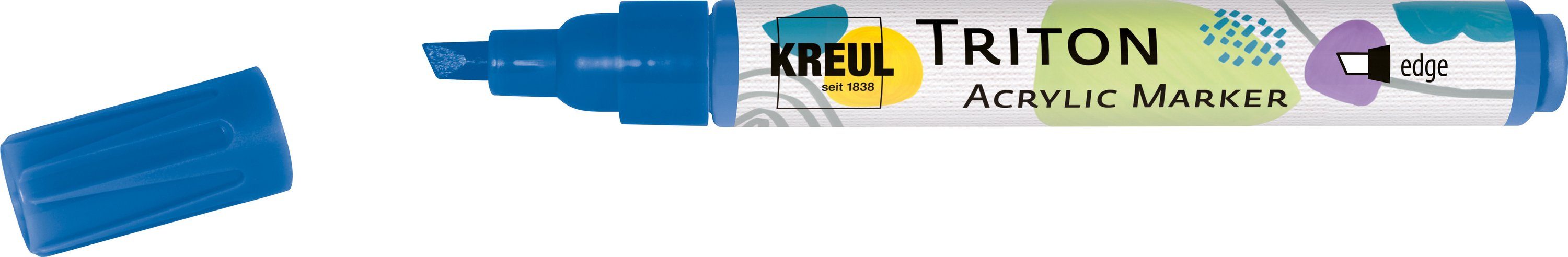 Kreul Marker Triton Acrylic Marker EDGE, Strichstärke 1 - 4 mm Kobaltblau