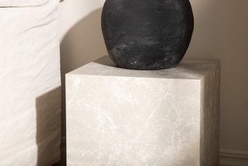 BOURGH Nachttisch VERONA mit Ablage - Beistelltisch 40x45cm beige Marmor Optik