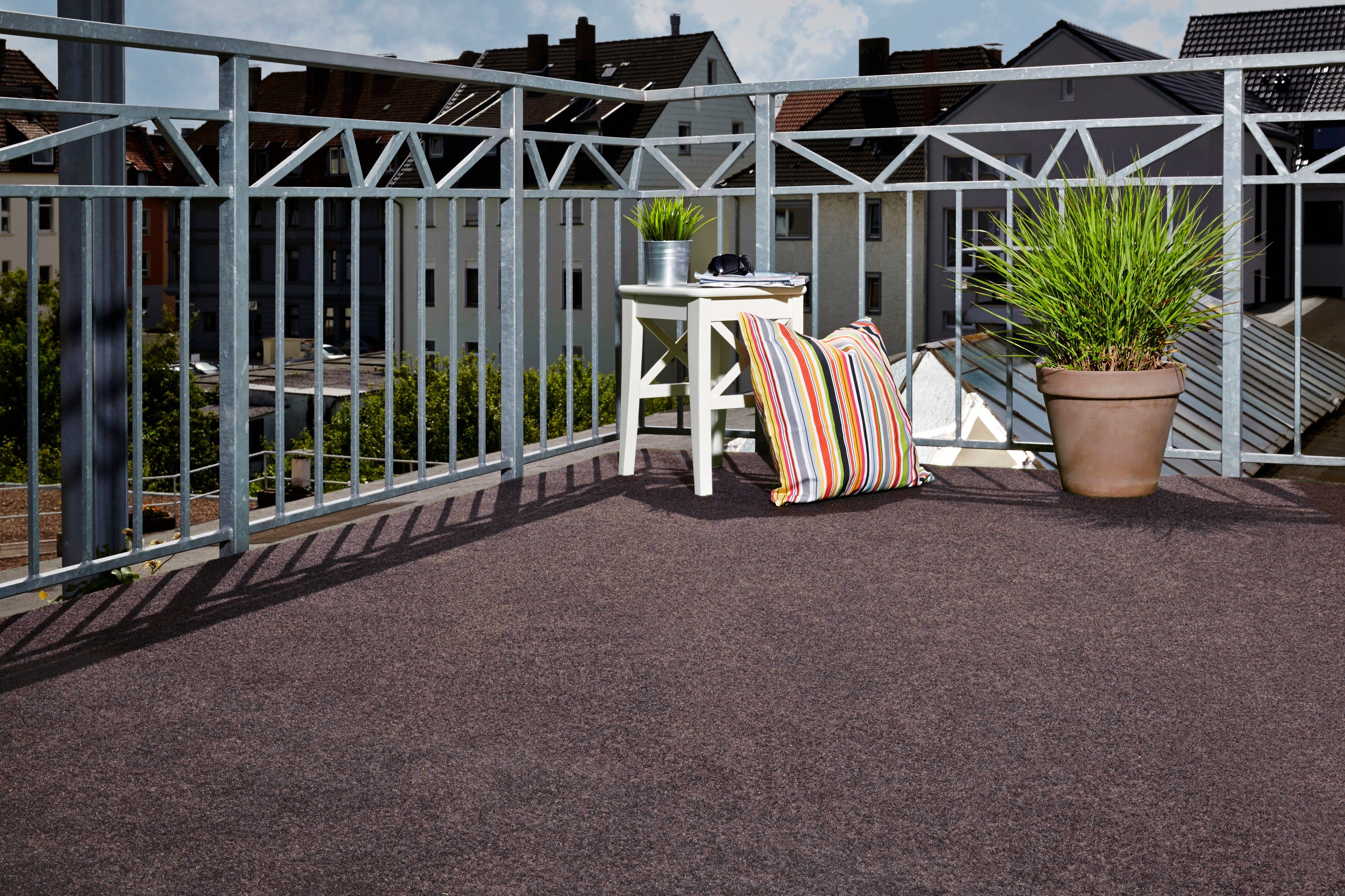 aus Höhe: mit Terrasse Qualität, Noppen, rechteckig, Kunstrasen mm, 7 Nadelfilz, & für Komfort Andiamo, braun Balkon