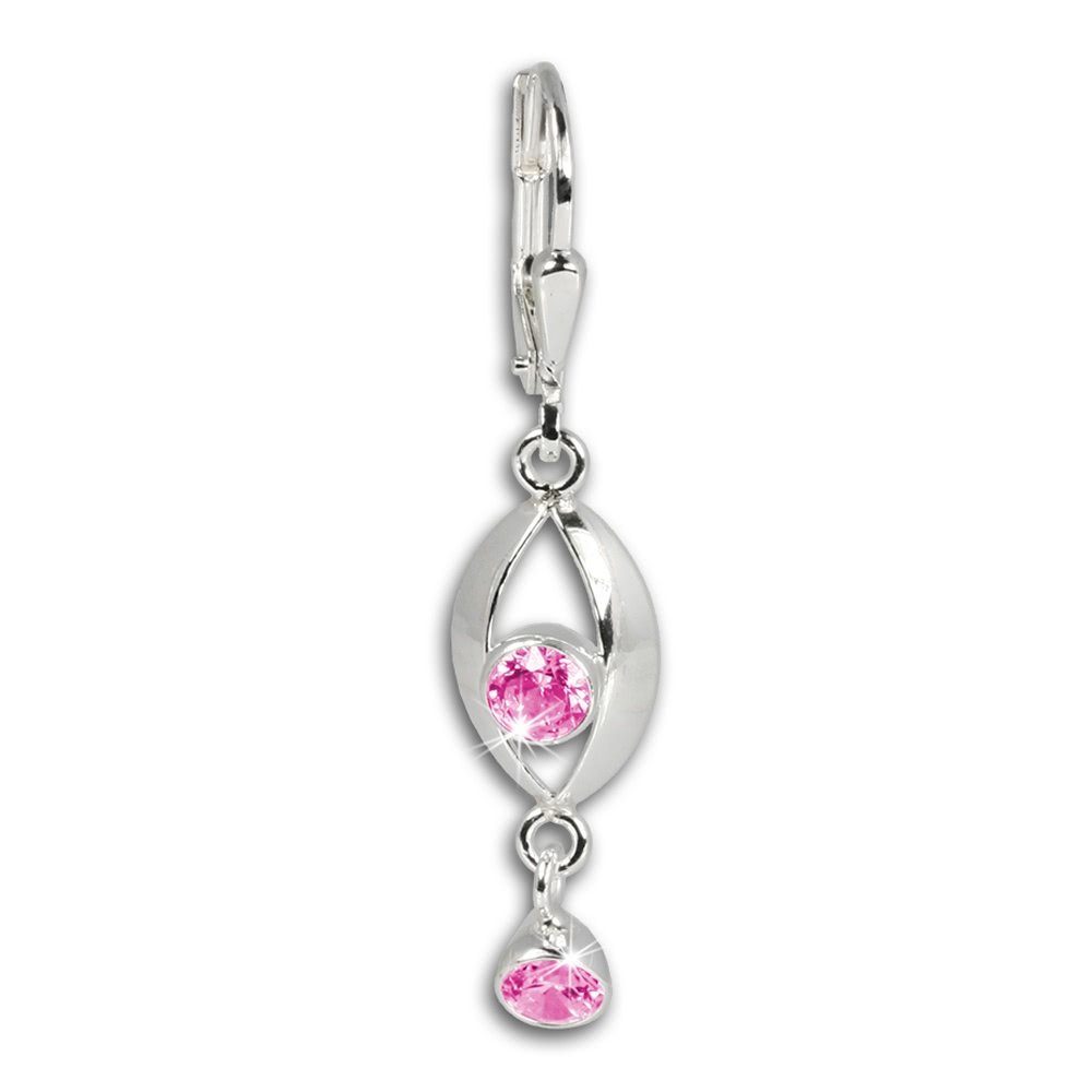 SilberDream Paar Ohrhänger SilberDream Ohrringe für Damen 925 Silber (Ohrhänger), Damen Ohrhänger Eye aus 925 Sterling Silber, Farbe: silber, rosa – Bild 3 von 5