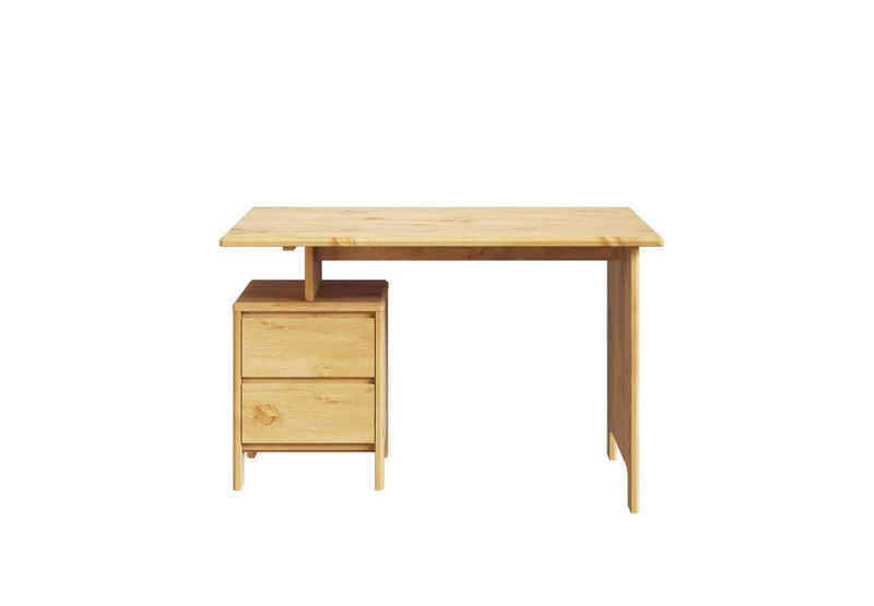 Home affaire Schreibtisch Luven, Computertisch, zertifiziertes Massivholz, mit 2 Schubkasten, Breite 120 cm