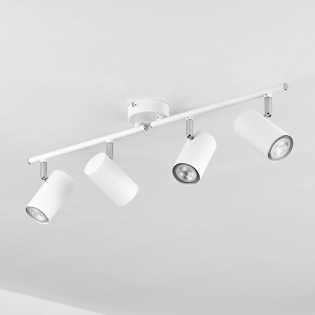 Deckenleuchte moderne GU10 Schirmen aus verstellbaren Leuchtmittel, Metall 4 mit ohne in Deckenleuchte und hofstein Deckenlampe Leuchtenarmen, Weiß/Chromfarben, x