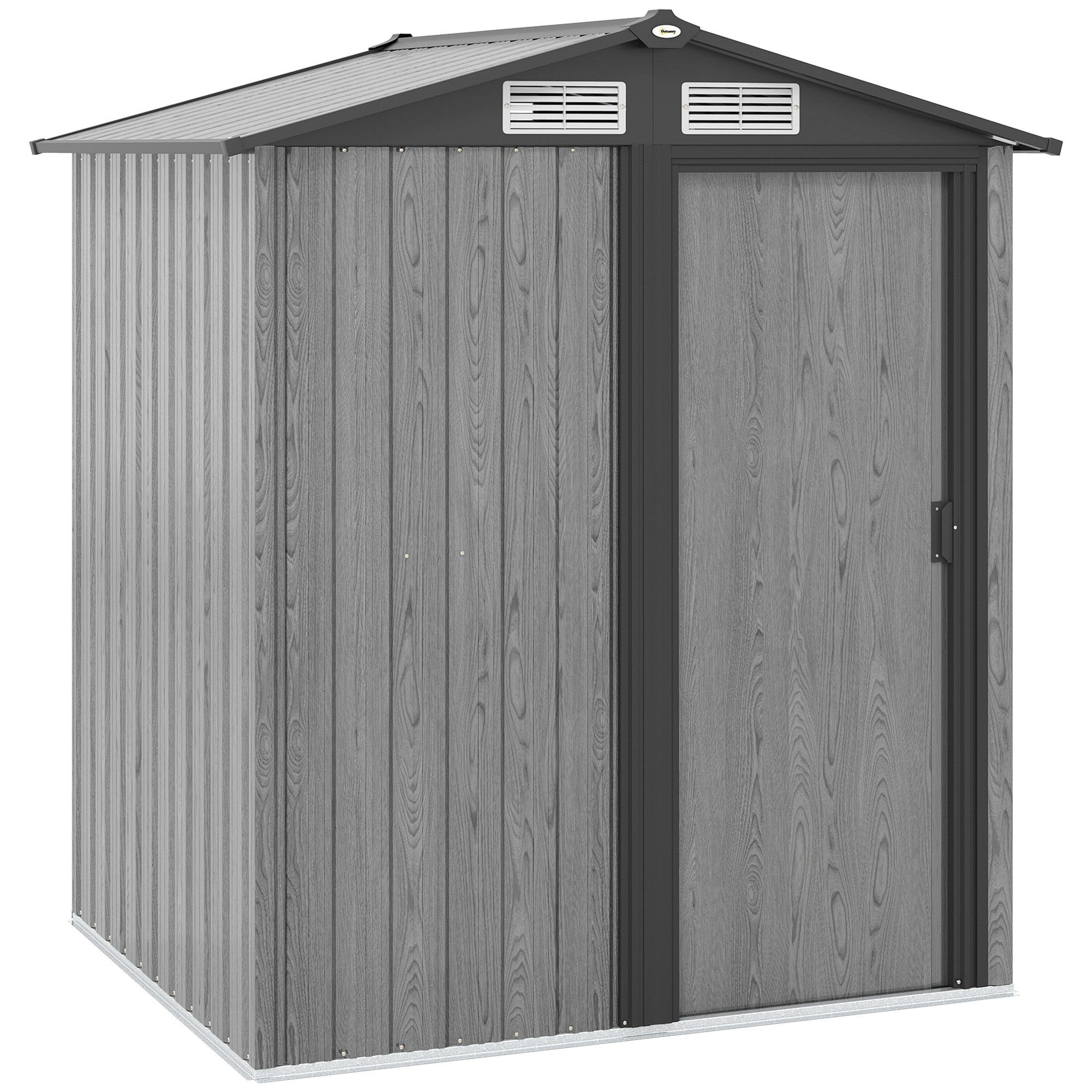 MC Star Gerätehaus Geräteschuppen aus Stahl mit Schrägdach und 4 Lüftungsöffnungen