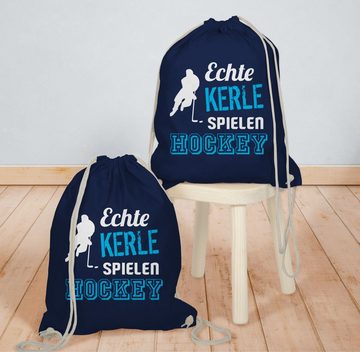 Shirtracer Turnbeutel Echte Kerle spielen Hockey, Eishockey