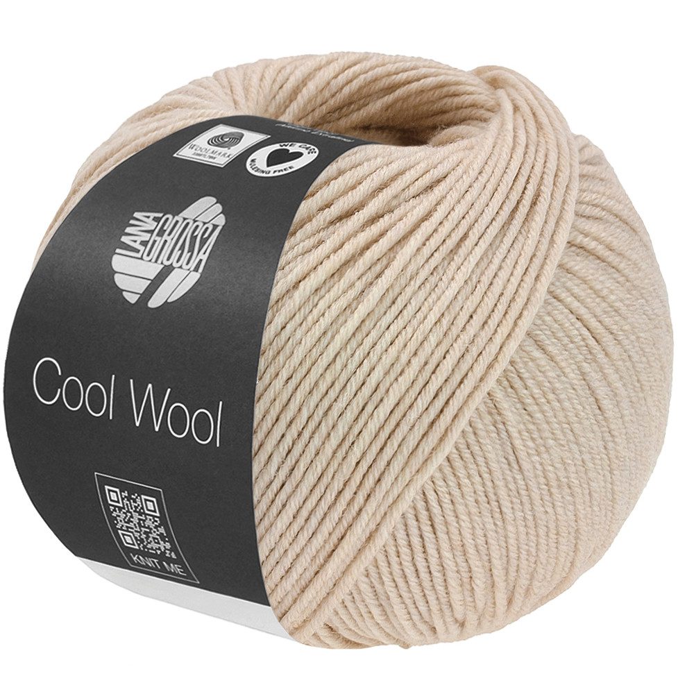LANA GROSSA COOL WOOL MÉLANGE (We Care) Extrafeine Merinowolle Häkelwolle, 160 m (Extrafeine Merinowolle für feine Strickprojekte, Mélange-Look für ausdrucksstarke Strickprojekte), 50 g