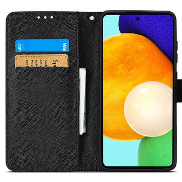 FITSU Handyhülle Handytasche für Samsung Galaxy A52 Hülle Panda Motiv 6,5 Zoll, Flipcase für Samsung A52 Handyhülle, Handytasche mit Kartenfach