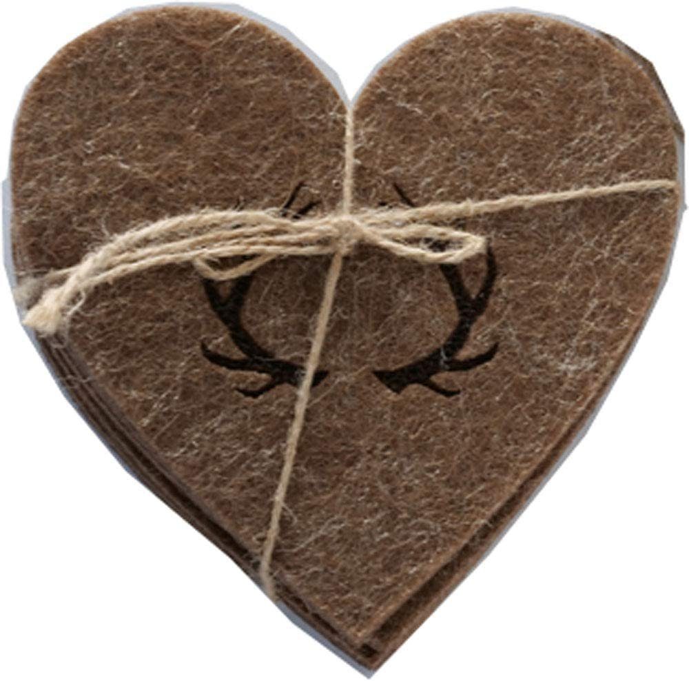 BOLTZE Glasuntersetzer Untersetzer Antler Filz braun 6er Set, 6-tlg.