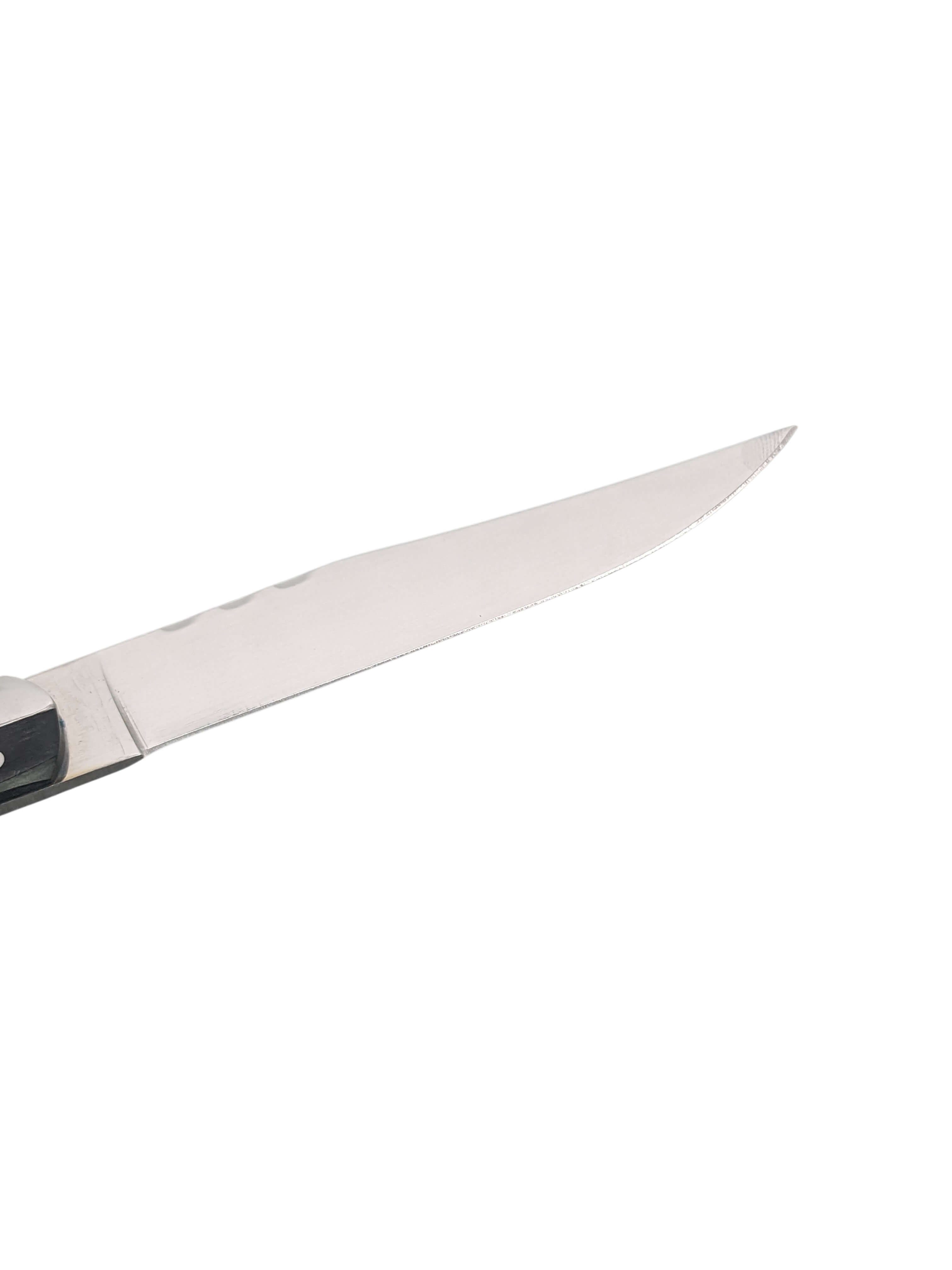 Morleos Steakmesser 6x Steakmesser Glattschliff Edelstahl Grillbesteck steak knife black