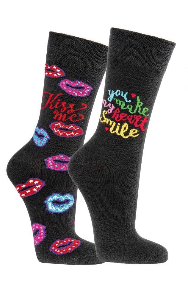FussFreunde Freizeitsocken 2 Paar Fun Socken, Spaß mit Socken, über 70 Motive, ANTI-LOCH-GARANTIE I Love You