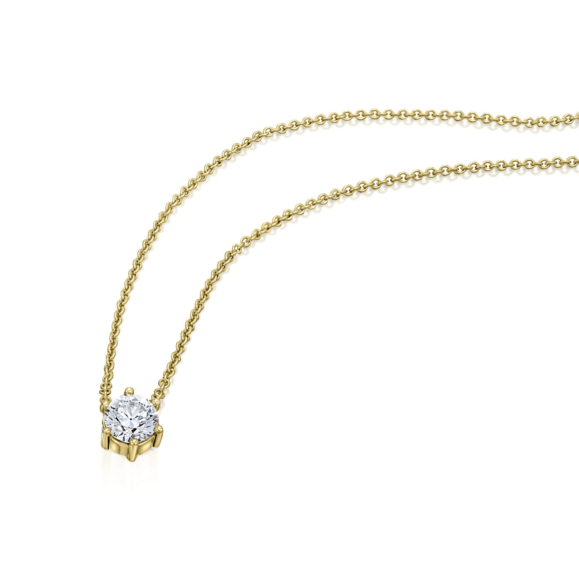 Goldkette 0.25 ct Diamant Brillant Halskette Rundankerkette