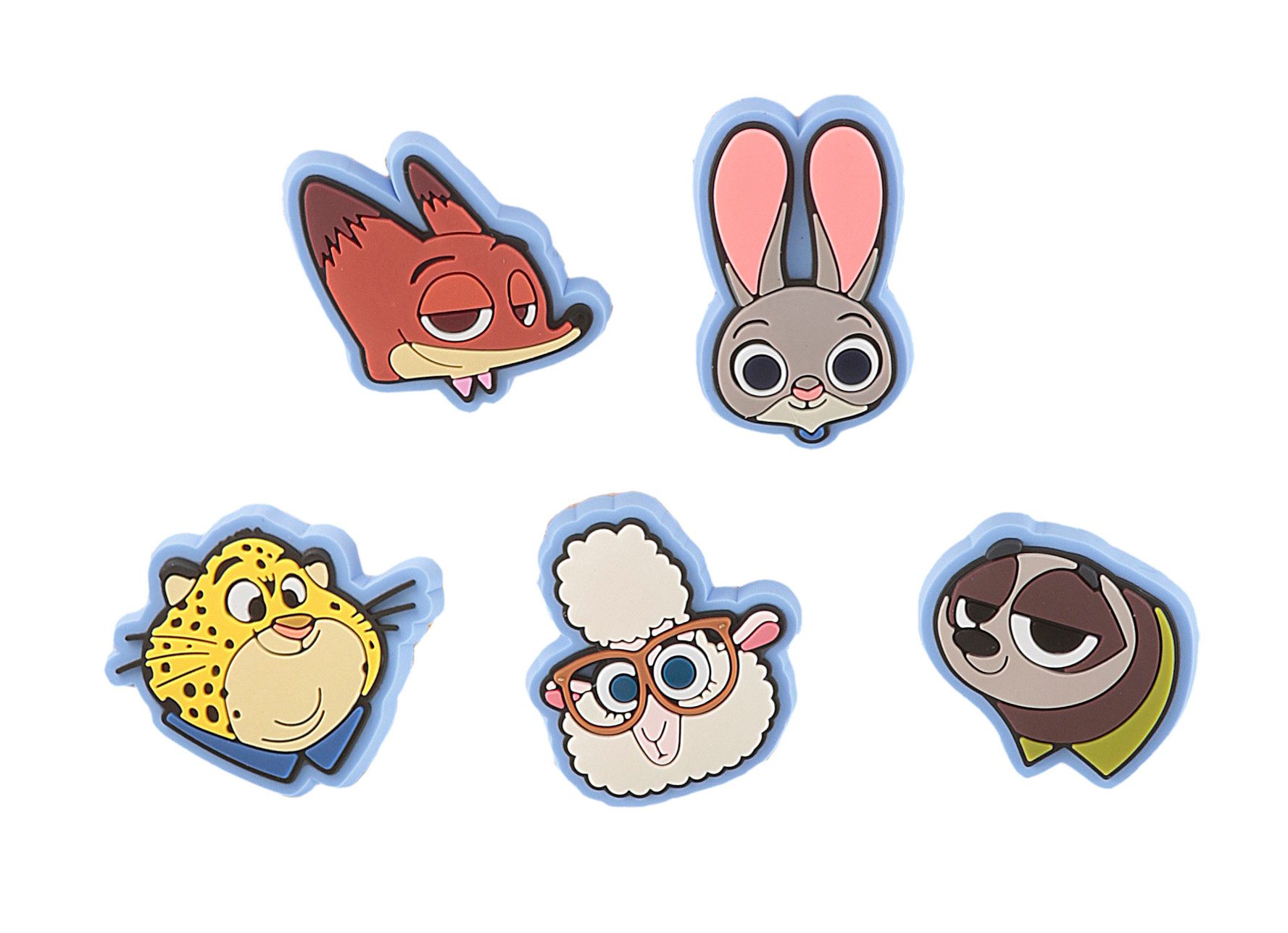 Crocs Schuhanstecker Jibbitz™ Zootopia (Set, 5-tlg., Kein Spielzeug. Nicht für Kinder unter 3 Jahren geeignet), Charm, Anstecker, Set mit Zoomania Motiven