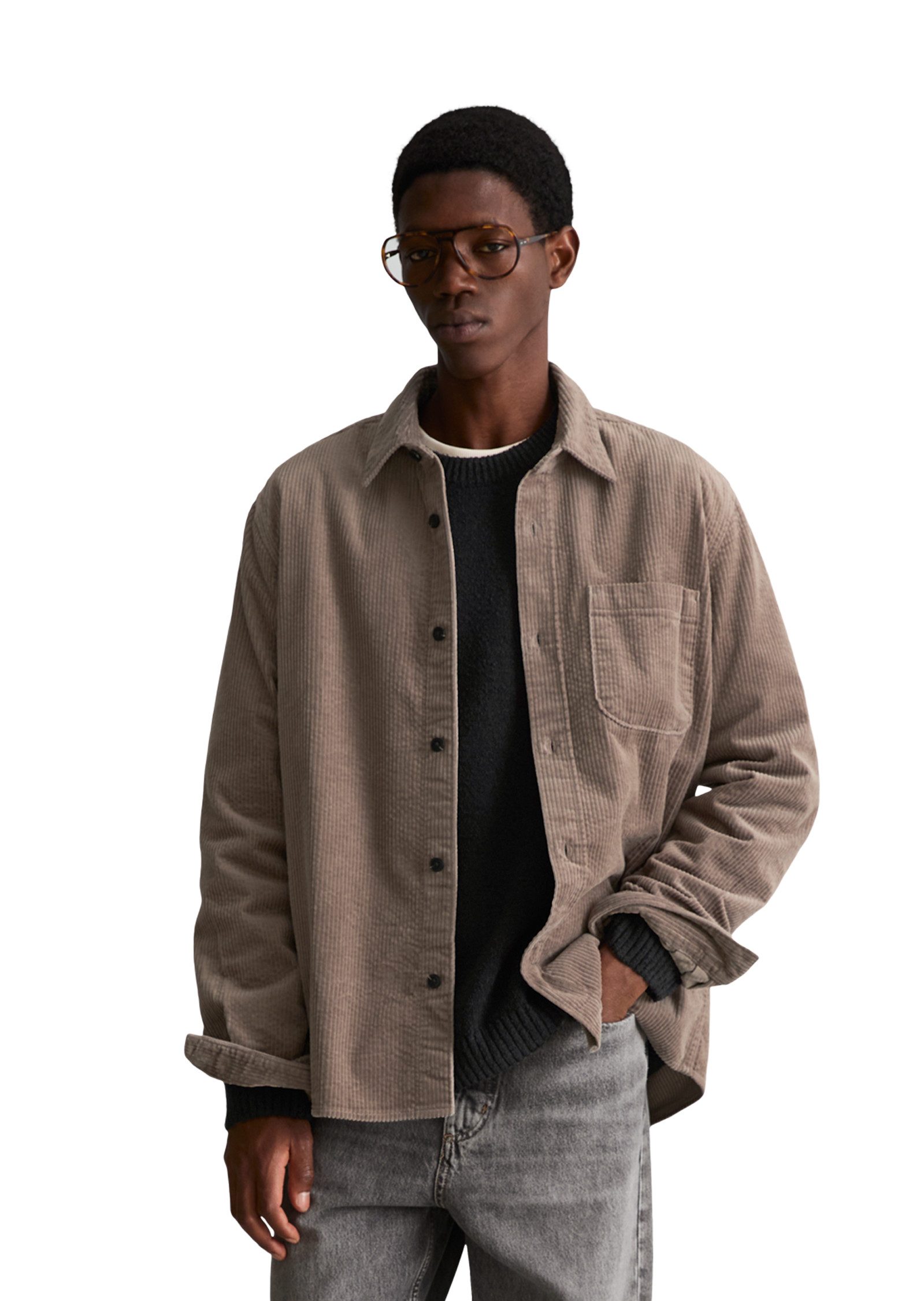 Marc O'Polo DENIM Langarmhemd regular aus reine Bio-Baumwolle Cordhemd
