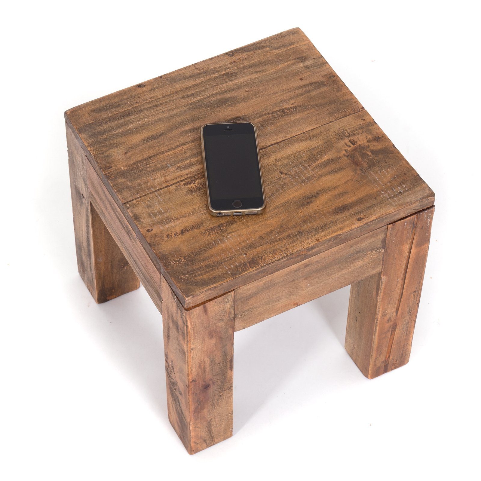 DESIGN DELIGHTS Beistelltisch COUCHTISCH SQUARE 30, Massivholz 30x30cm (HxB) Beistelltisch rustikal