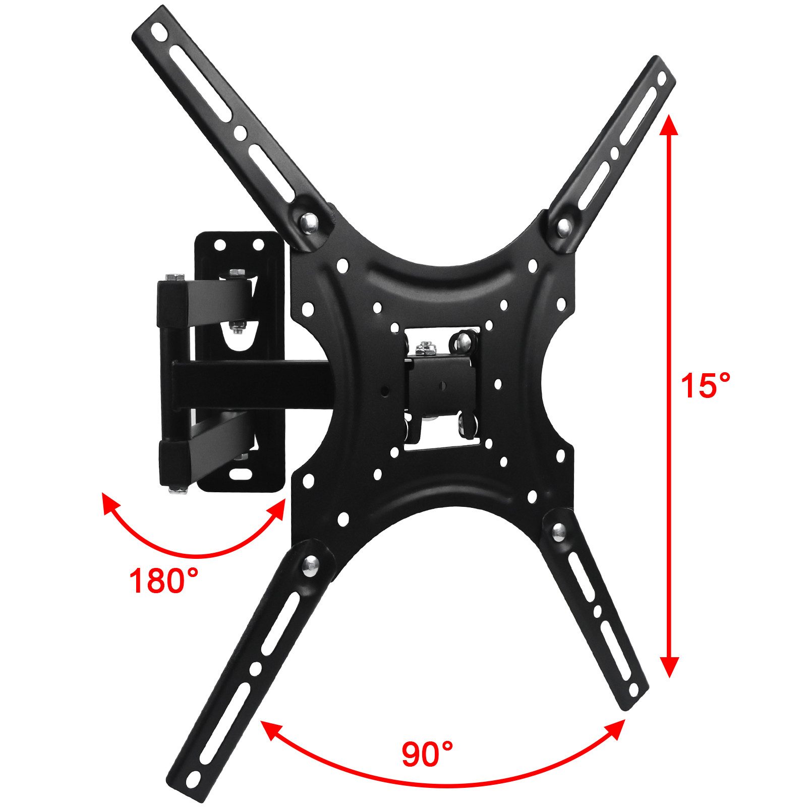 SunJas TV-Wandhalterung ZJ-400 für 32"-55" Fernseher&Monitor, (bis zu 25kg TV-Halterung Schwenkbare Neigbare Flach&Curved Wandhalter)