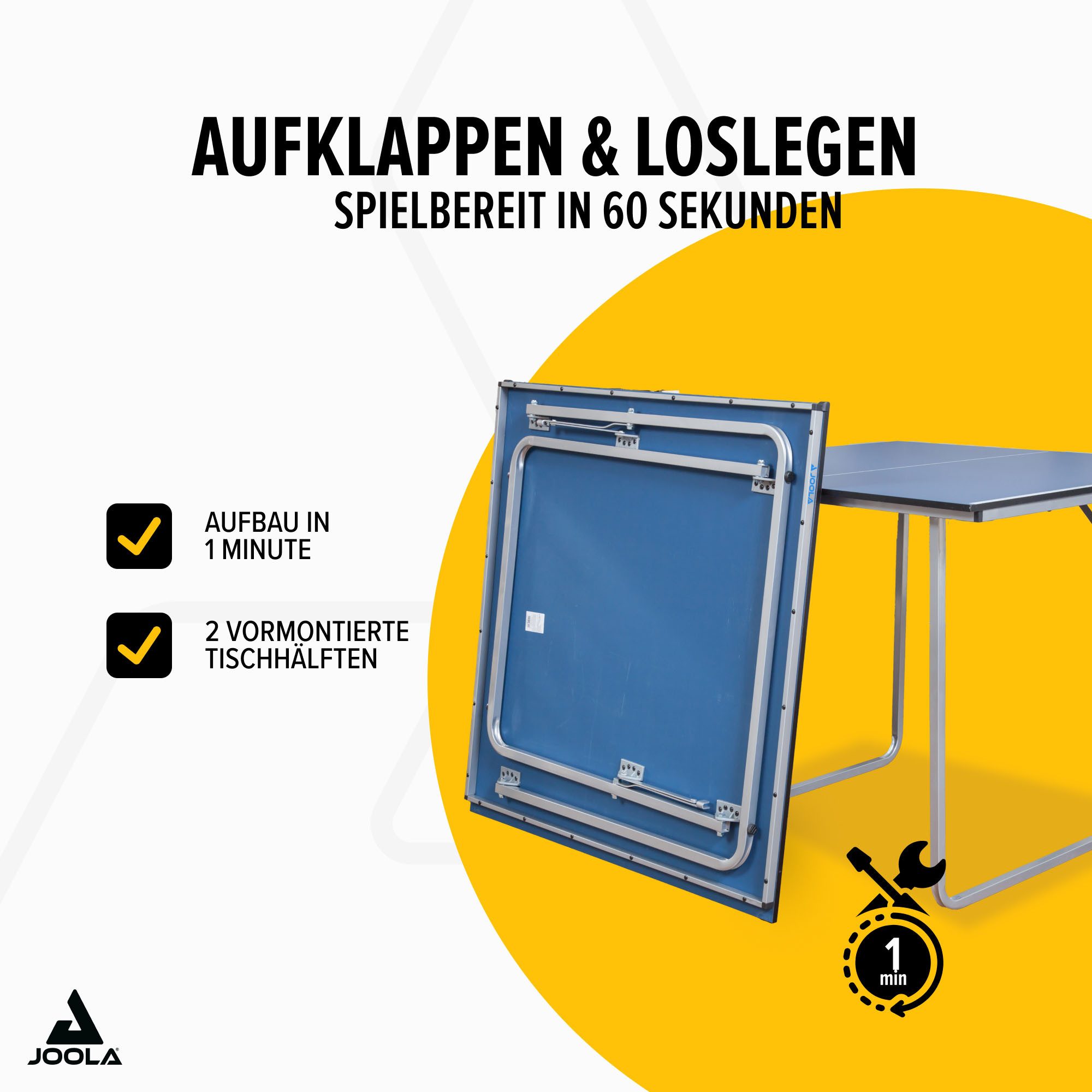 Joola Mini-Tischtennisplatte Midsize (2-tlg), Das Netz ist im Lieferumfang enthalten