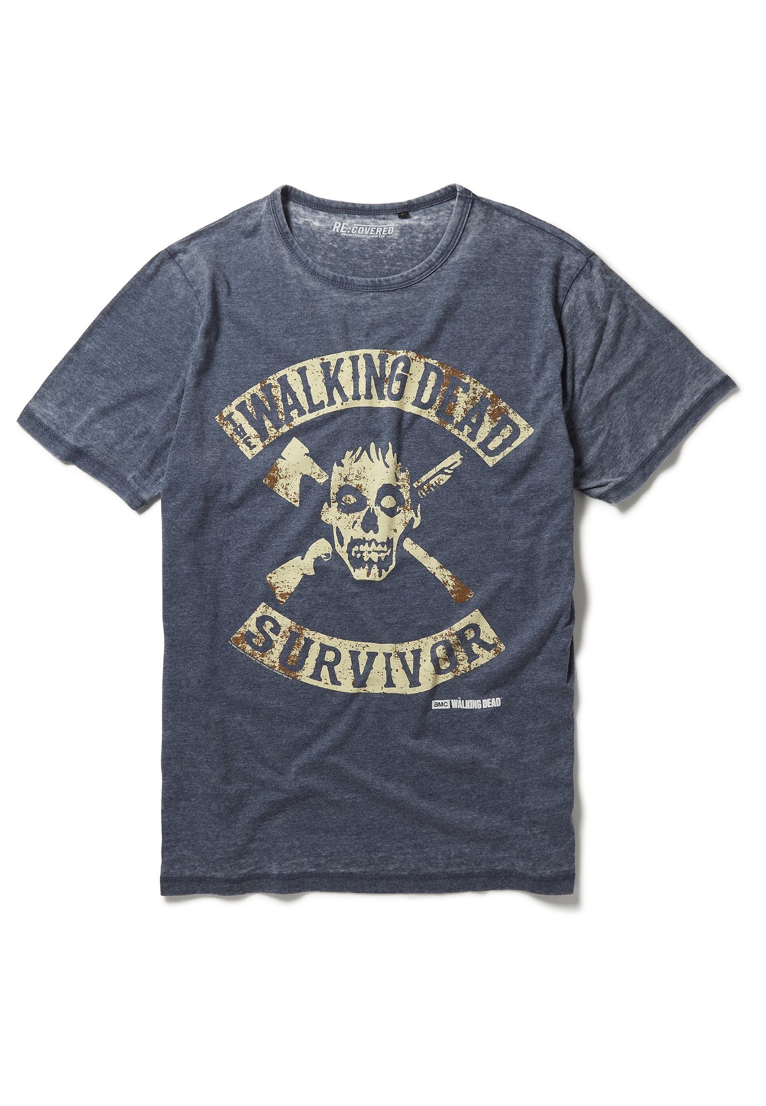 Recovered T-Shirt The Walking Dead Surviour Blue GOTS zertifizierte Bio-Baumwolle