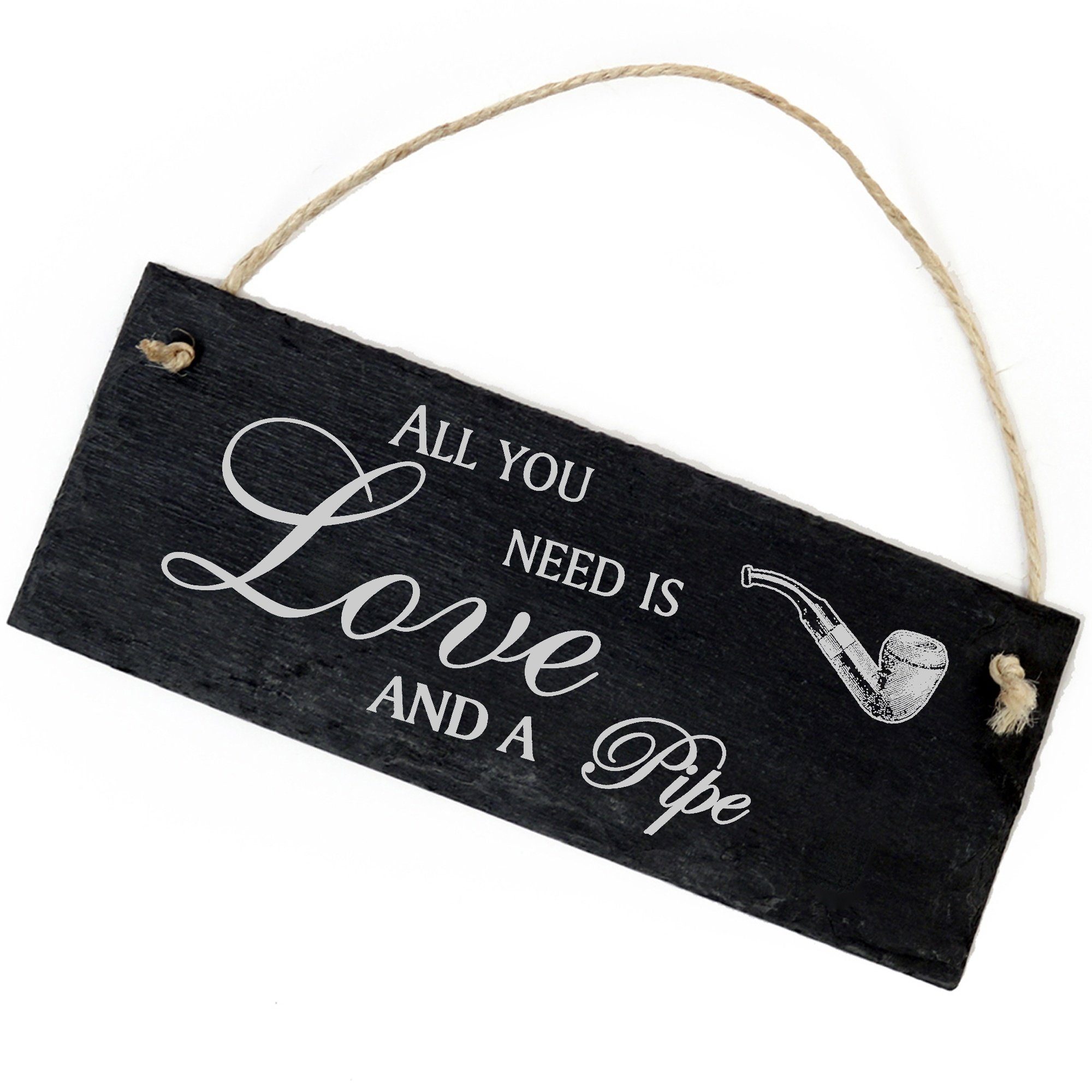 Dekolando Hängedekoration Pfeife 22x8cm All you need is Love and a Pipe