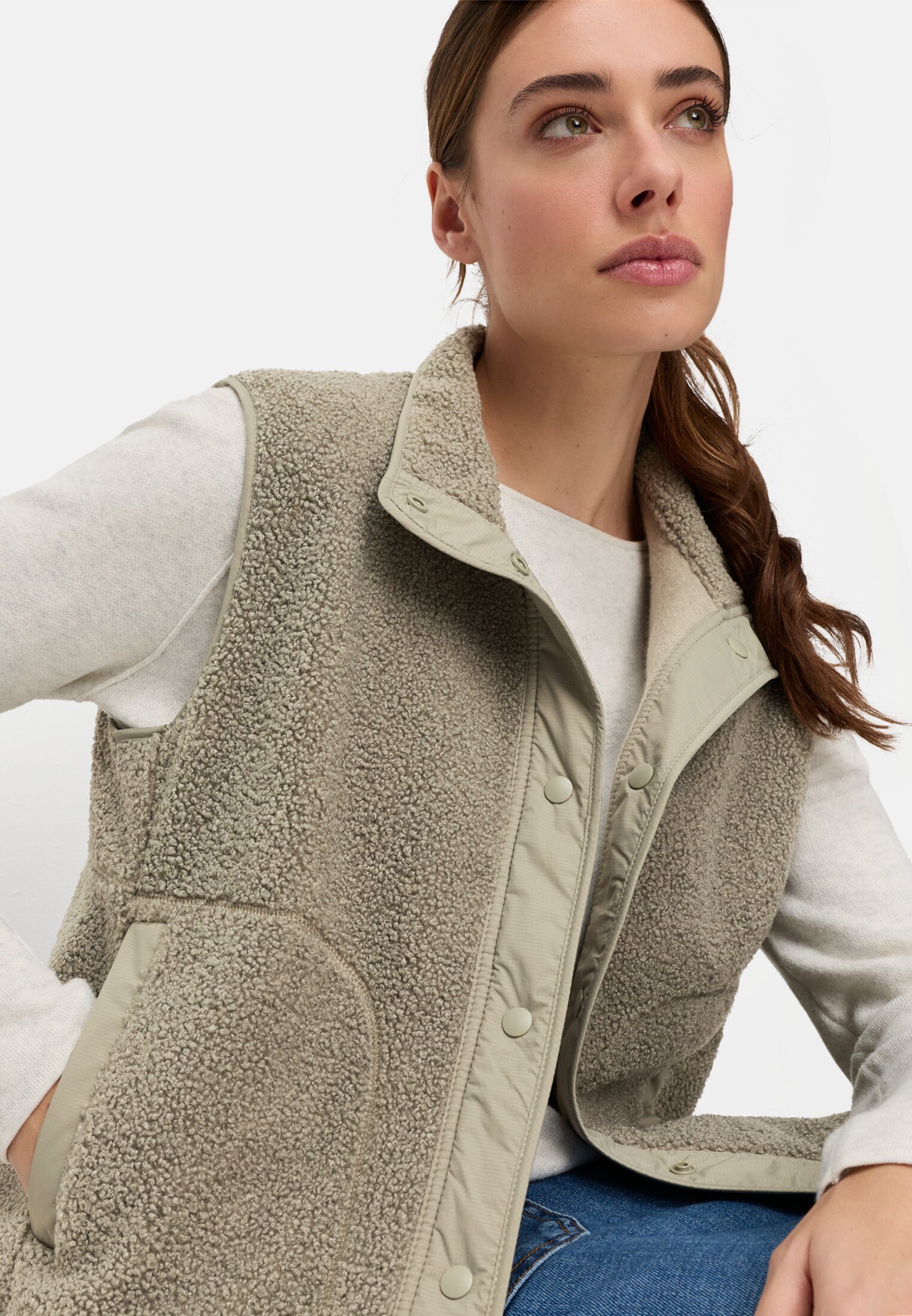 camel active Fleeceweste mit Stehkragen ärmellos