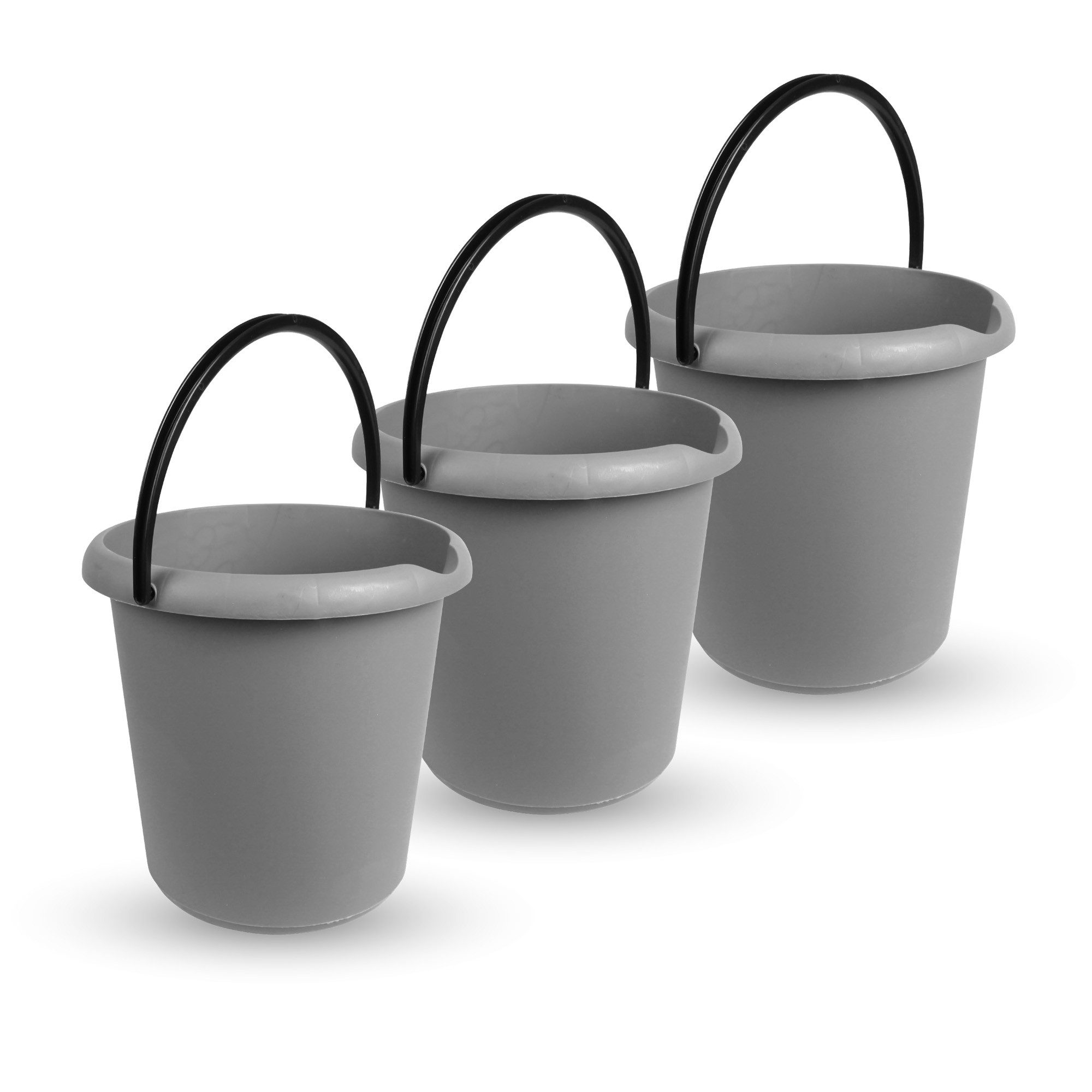 ProHome Putzeimer Kunststoff-Eimer, (3er Set), Haushaltseimer, 5 Liter, Eimer BPA-frei, Made in EU