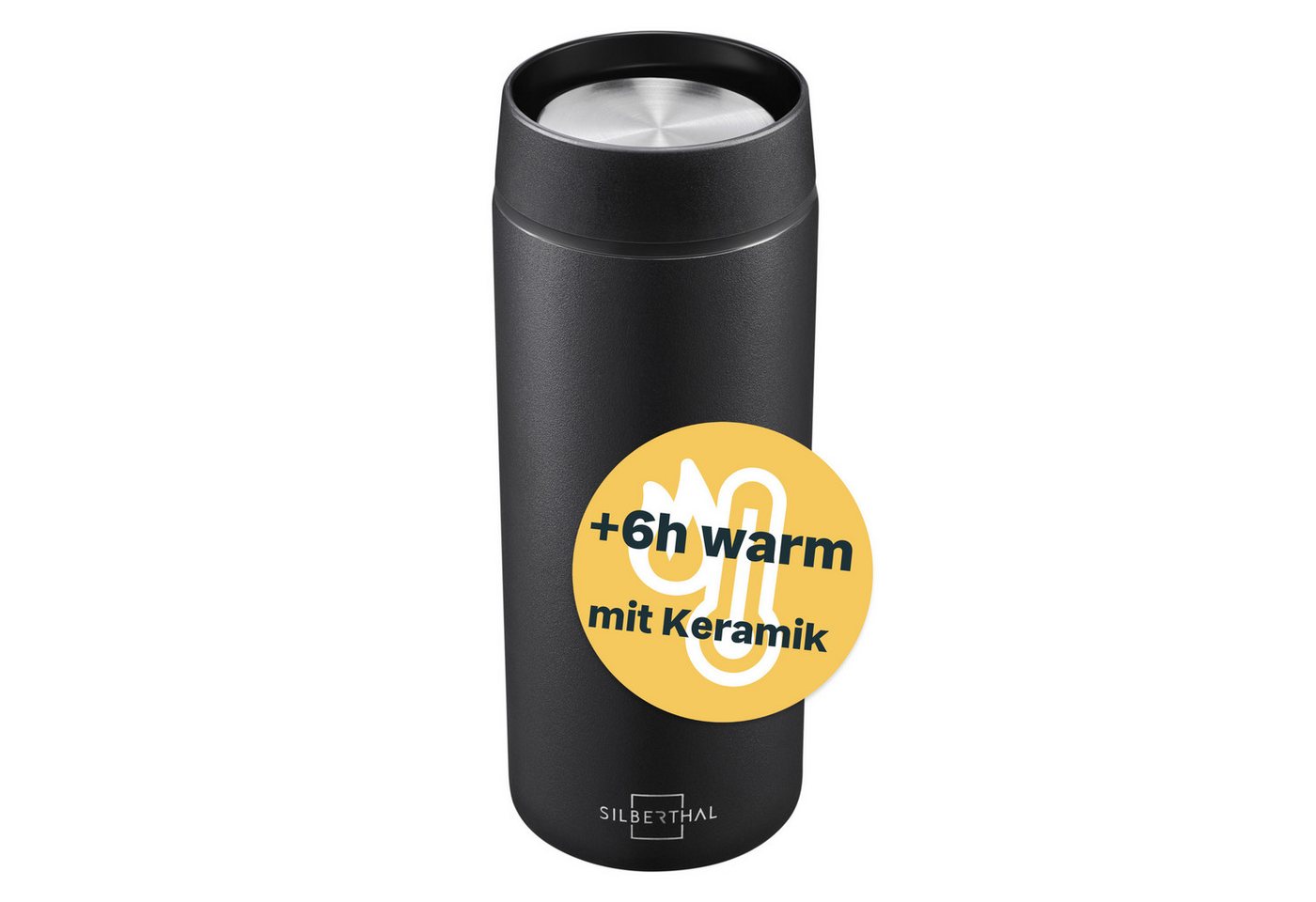 SILBERTHAL Thermobecher Thermobecher to go 350ml - 6h warm & 12h kalt, 1-tlg., Edelstahl, Keramik im Inneren, 6h warm, 12h kalt