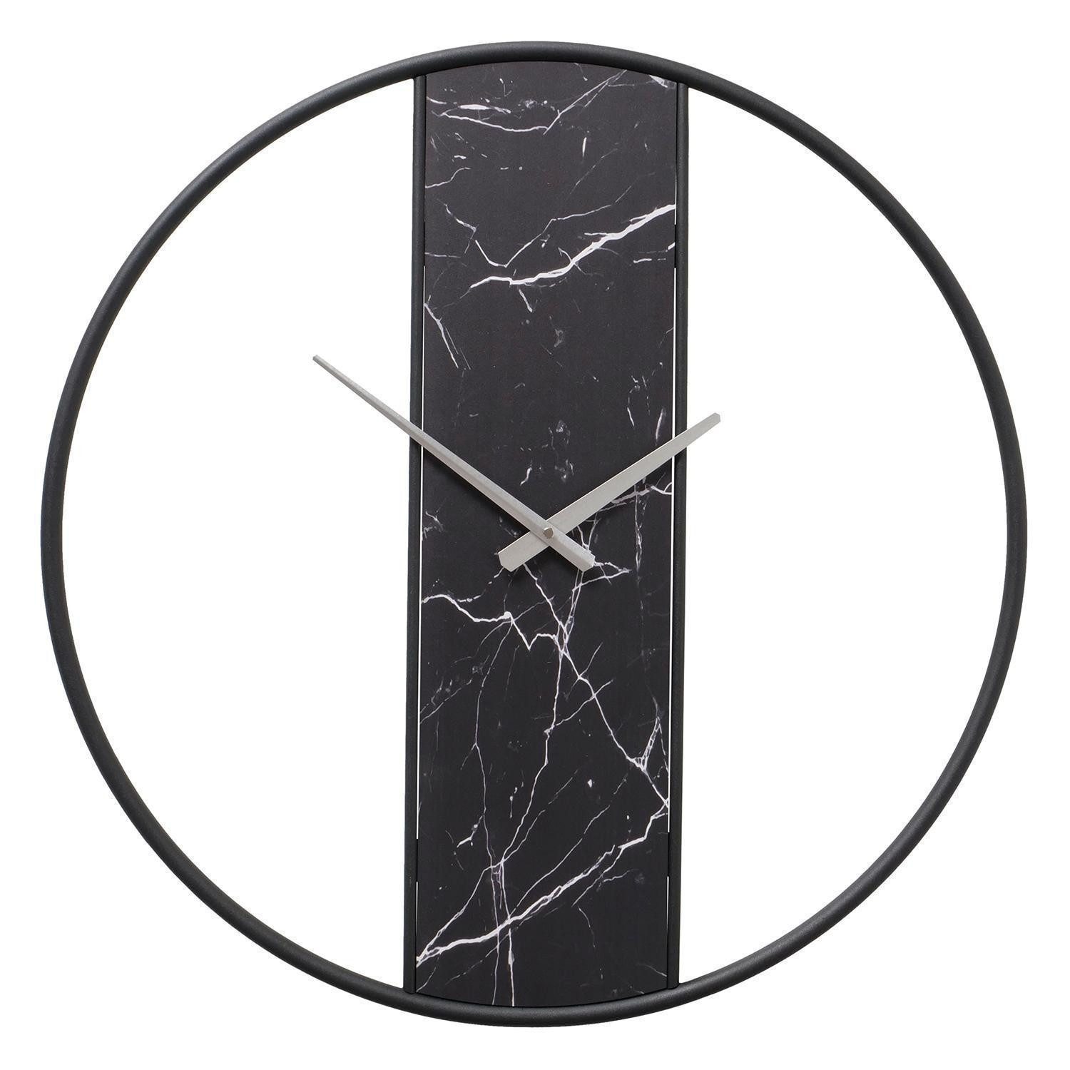 BOLTZE GRUPPE GmbH Wanduhr SIYAH, Schwarz, Eisen, Pulverbeschichtet, Ø 62 cm