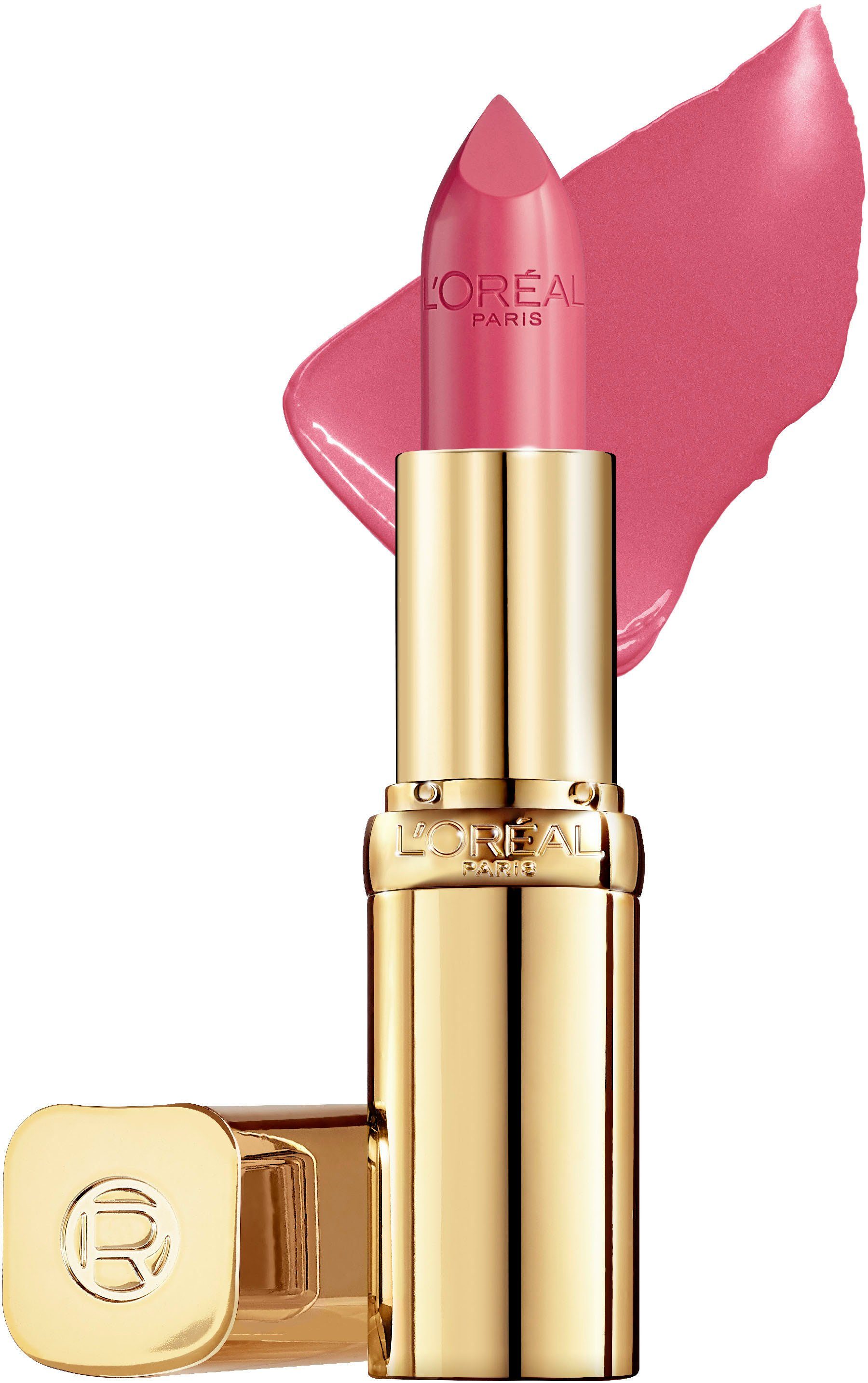 L'ORÉAL PARIS Lippenstift COLOR RICHE SATIN, mit Bienenwachs und Argan-Öl spendet bis zu 12H lang Feuchtigkeit