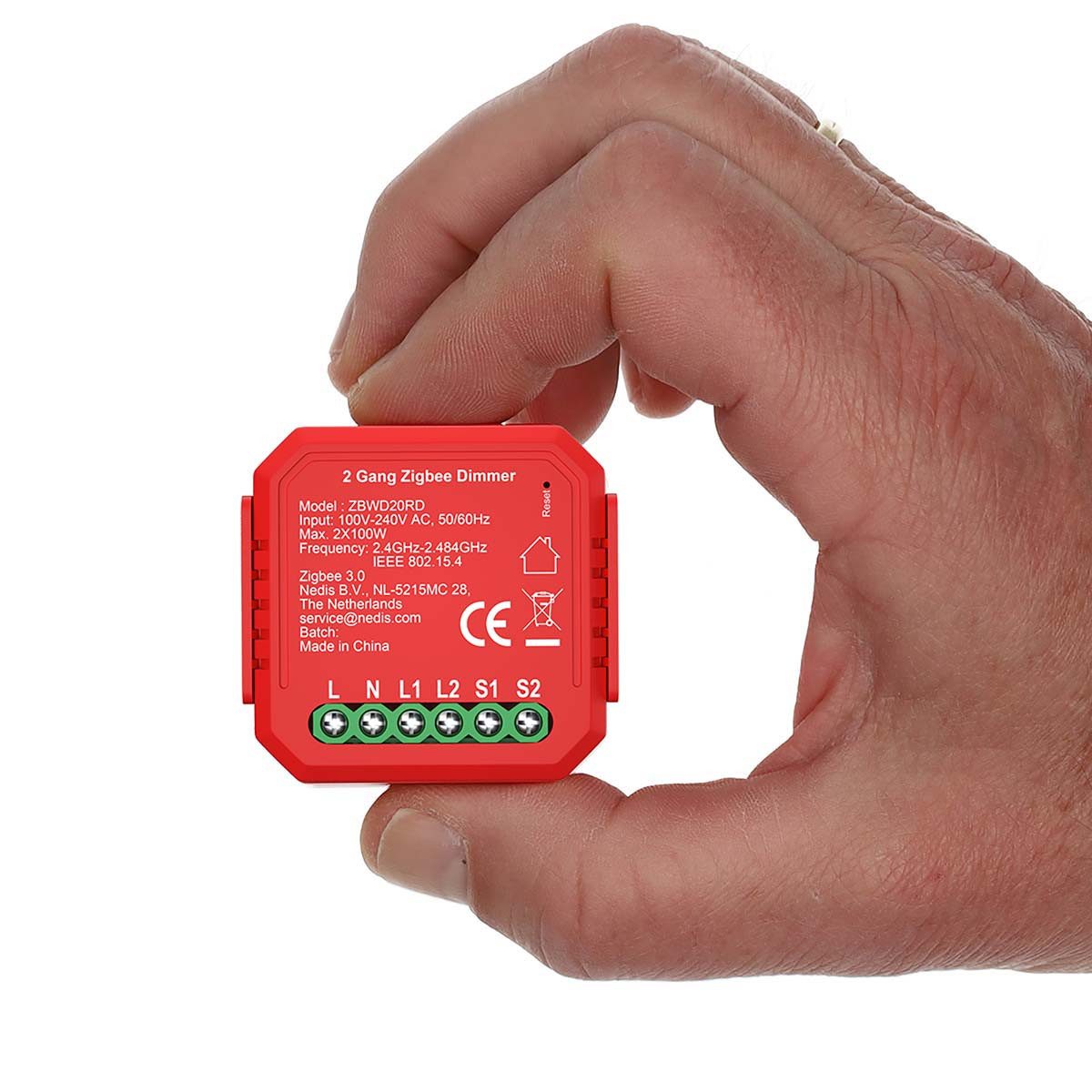 Nedis Drehdimmer ZBWD20RD (1-St), Zigbee, App-Steuerung, stufenloses Dimmen für jeden Raum