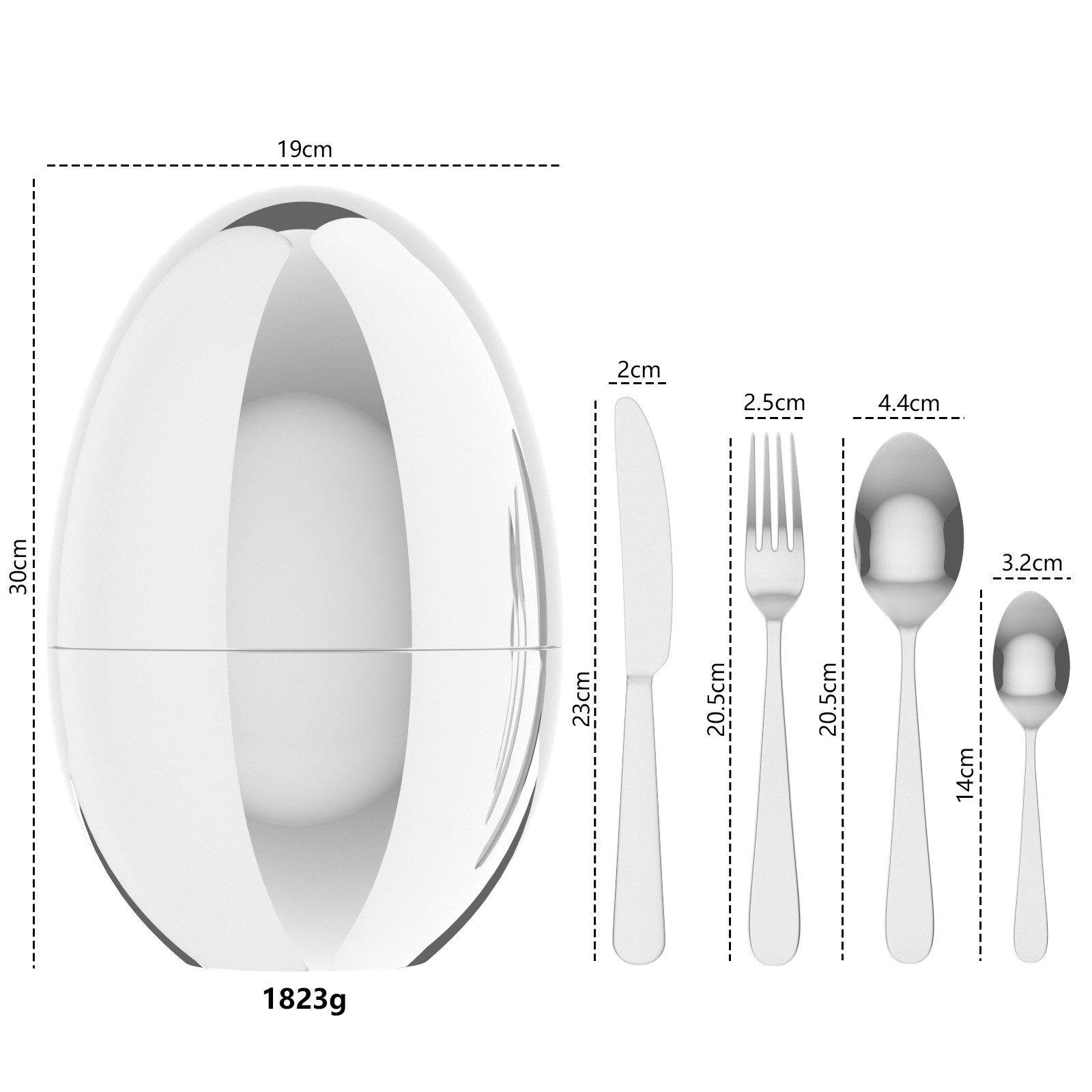 GLIESE POWER Besteck-Set 24-teiliges (24-tlg), 6 Personen, Edelstahl, Oberfläche bleibt