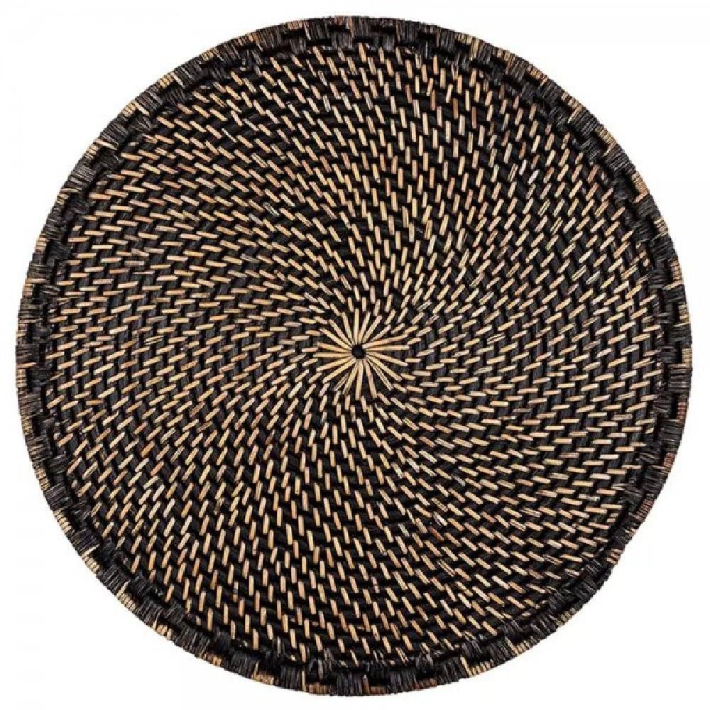 Greengate Tischdecke Tischset Rund Seegras Schwarz (38cm) günstig online kaufen