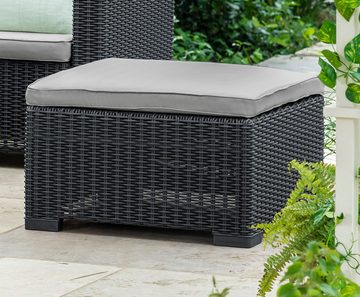 Allibert Gartenlounge-Hocker California Hocker Anthrazit, wetterfest, Rattanoptik