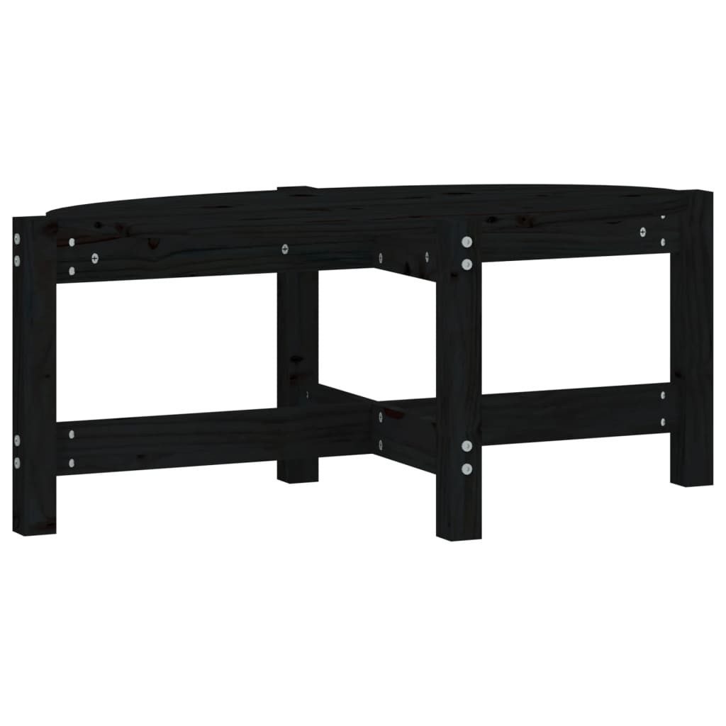 Couchtisch Couchtisch Schwarz 87x48x35 cm Massivholz Kiefer