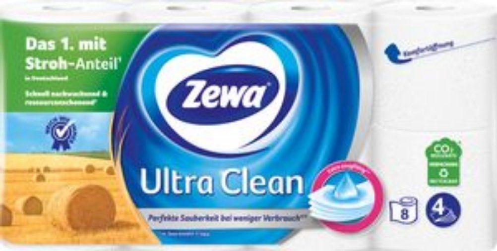 Toilettenpapier Zewa Ultra Clean Toilettenpapier 7x 8 Rollen