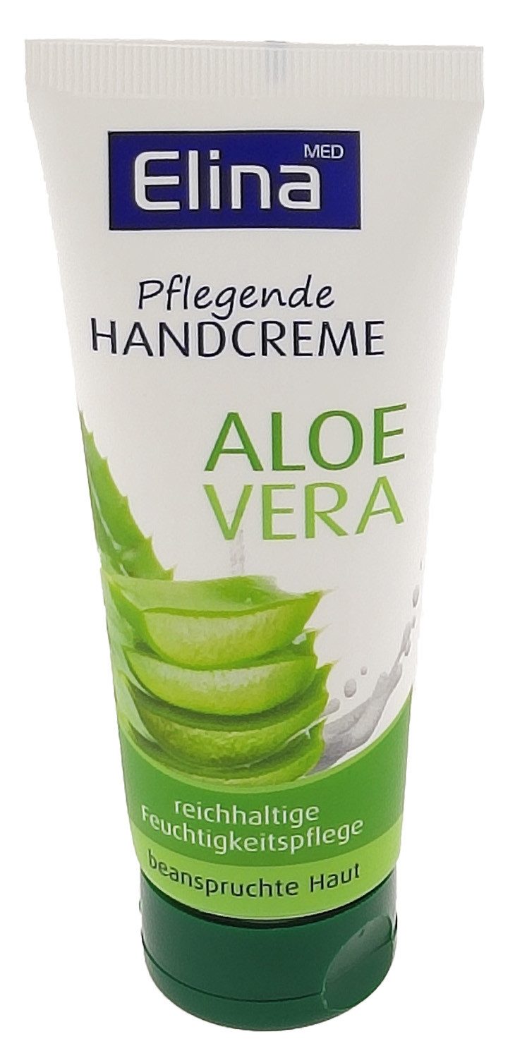 Elina Med Handcreme Elina Aloe Vera Handcreme 75ml in Tube Tube, 1-tlg., Handcreme Hautschutzcreme Pflegecreme Handpflegecreme Handlotion Lotio