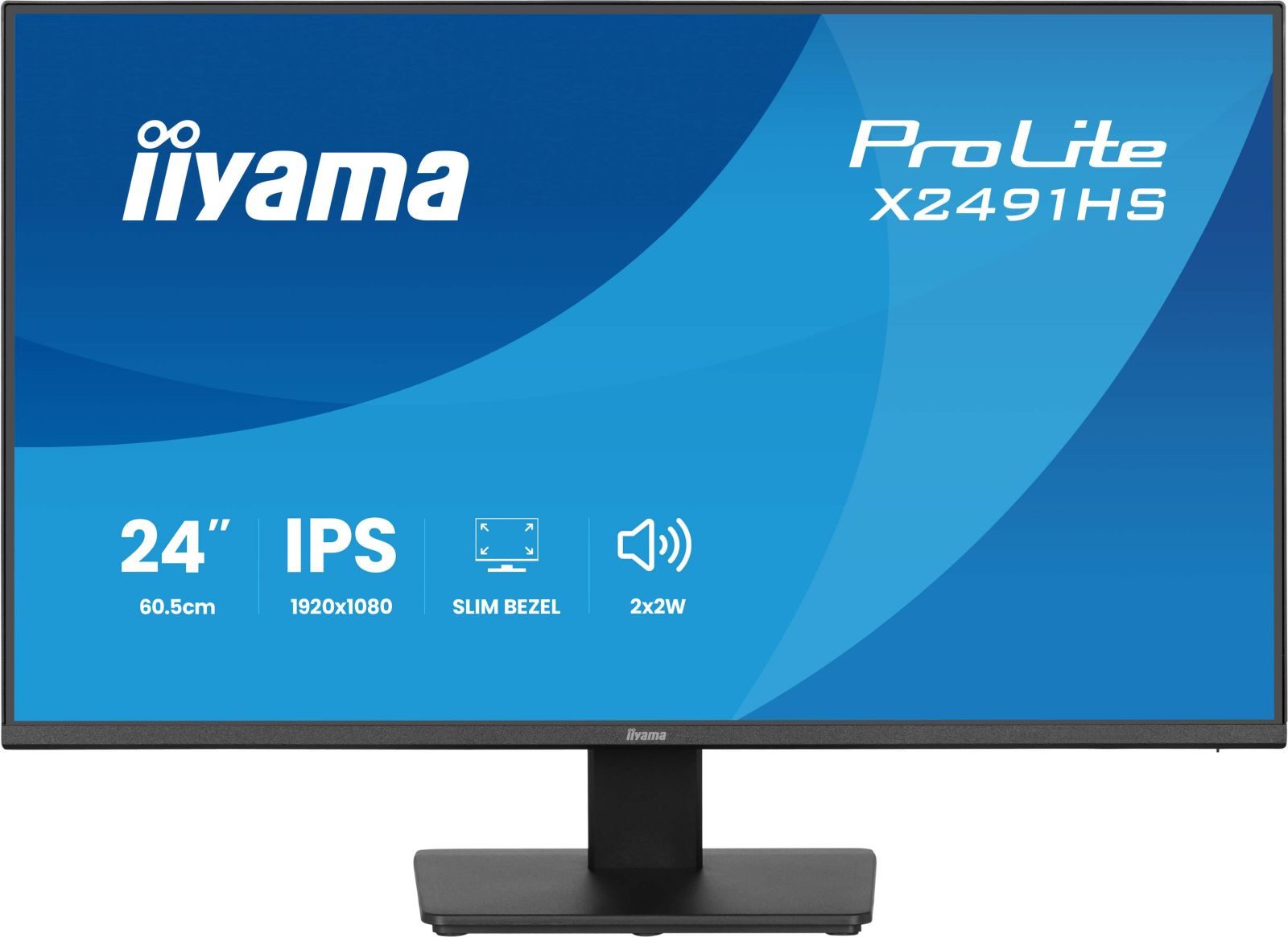 Iiyama 24 X2491HS-B1 HDMI DP TFT-Monitor (1920 x 1080 px, Full HD, 120 Hz, IPS, Adaptive-Sync, Lautsprecher, HDCP)