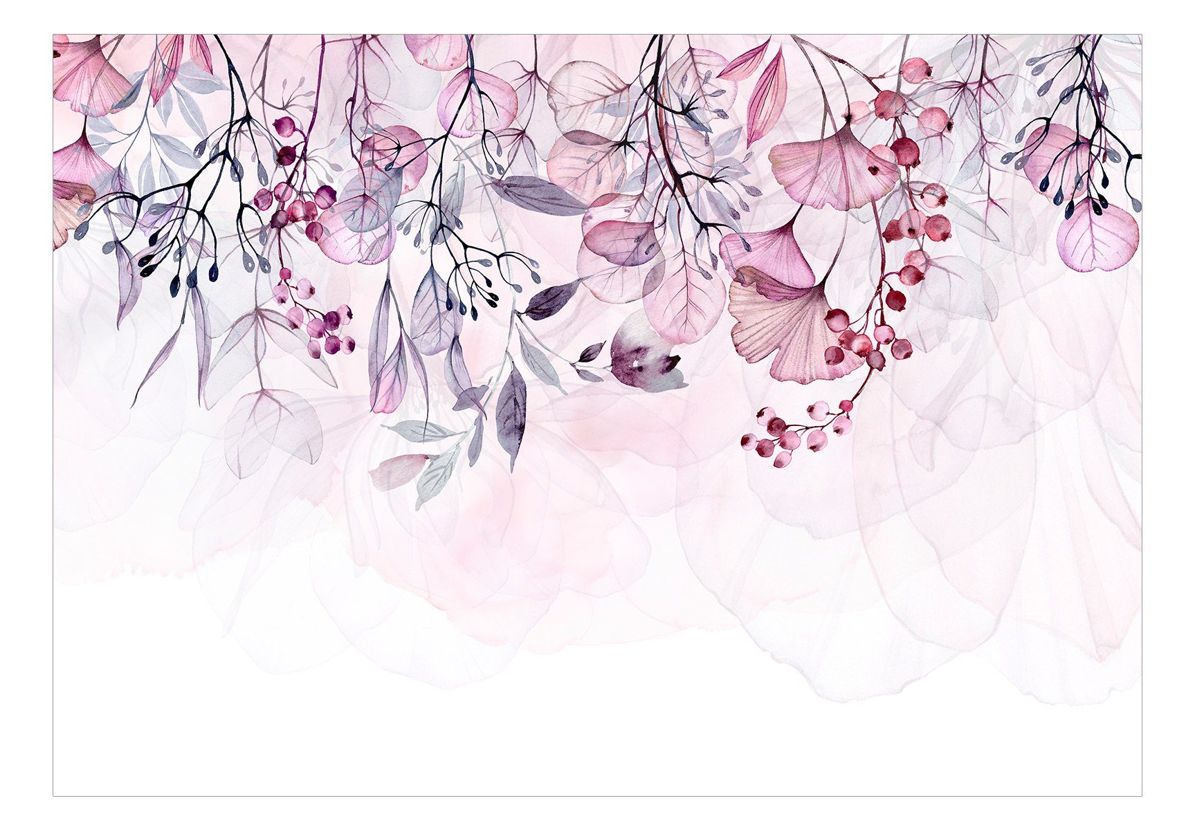 - KUNSTLOFT Design 1x0.7 Nature Foggy Pink halb-matt, lichtbeständige Tapete m, Vliestapete