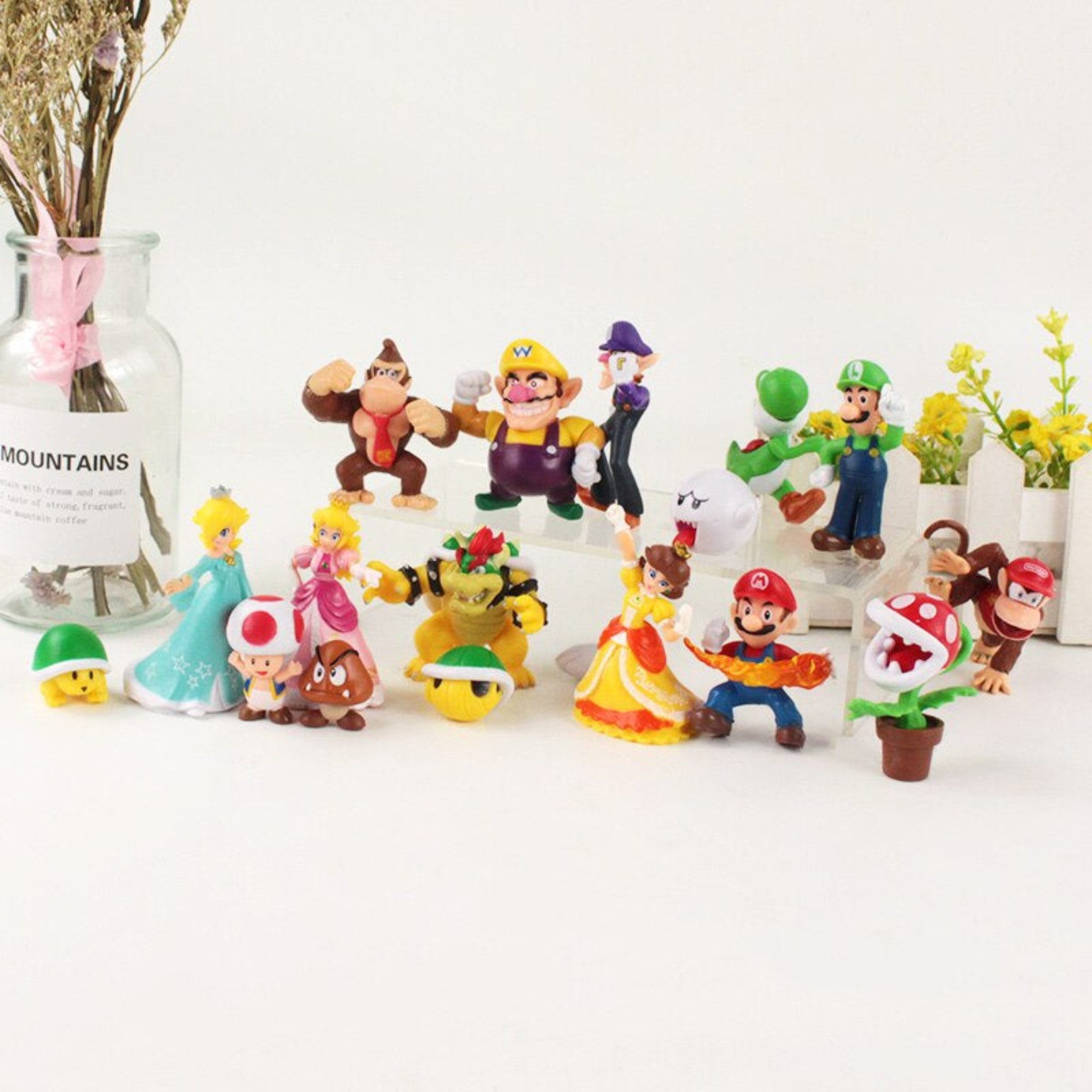 Nintendo Actionfigur 6 x Super Mario Figuren Peach Daisy Bowser Boo Rosalina Yoshi Luigi